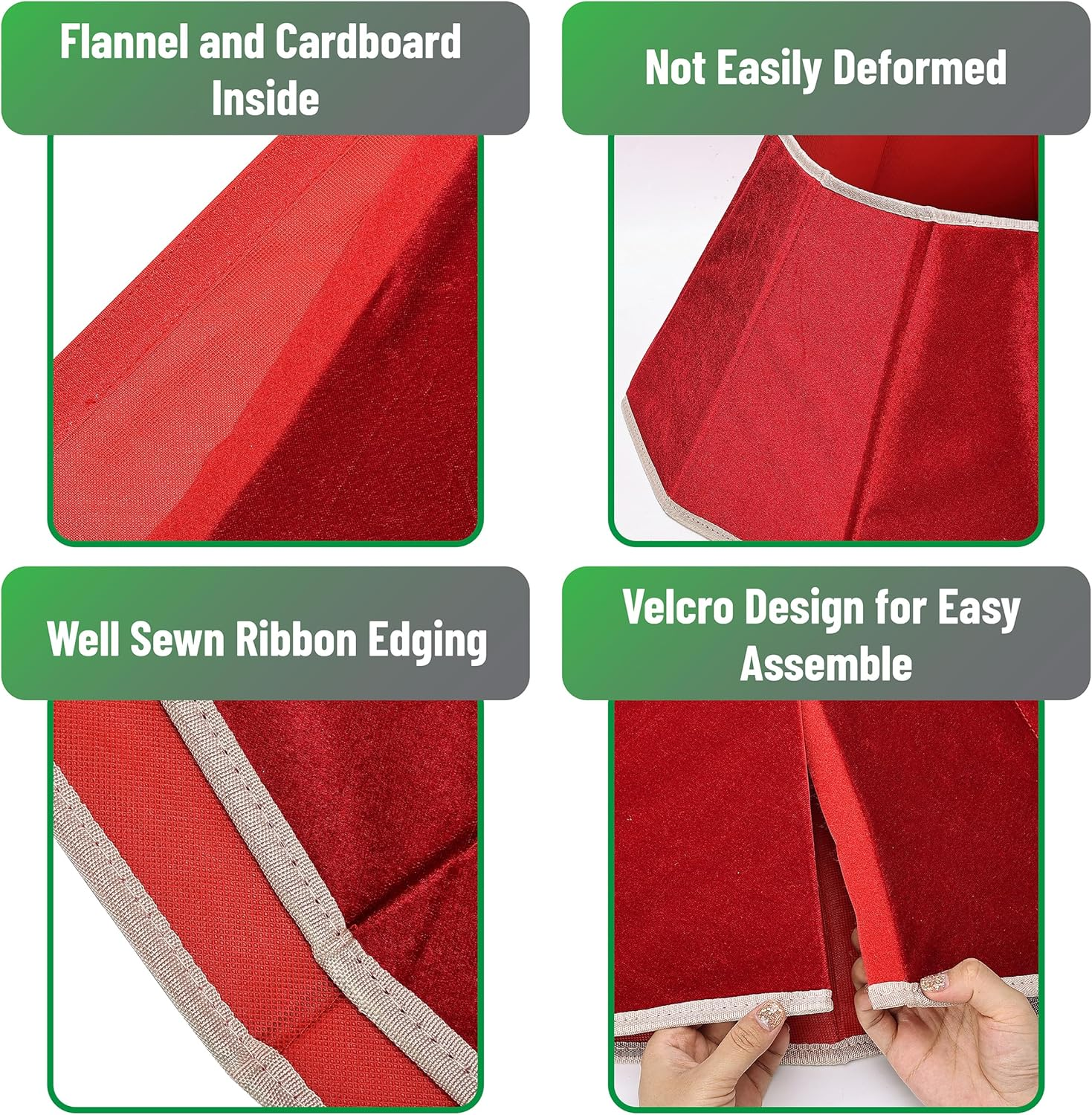 Mr. Pen- Christmas Tree Collar, 28&rdquo; Red Tree Collar for Pencil Tree, Christmas Tree Collars for Artificial Trees, Christmas Tree Base Cover, Xmas Tree Collar for Christmas Tree Cover Base