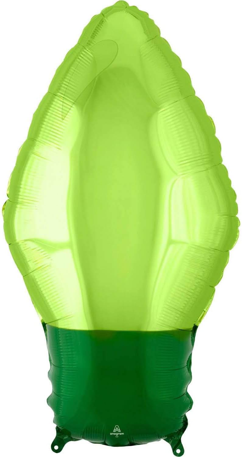 Anagram Standard Shape Green Christmas Light Bulb Foil Balloon image number 2
