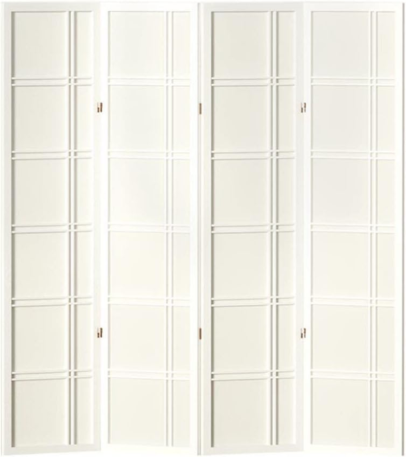 Artiss Room Divider, 4 Panel Folding Wooden Privacy Portable Screen Shelf Dividers Partition Wall Screens Home Pet Child Indoor Balcony Bedroom Furniture, Separator Water-Resistant White