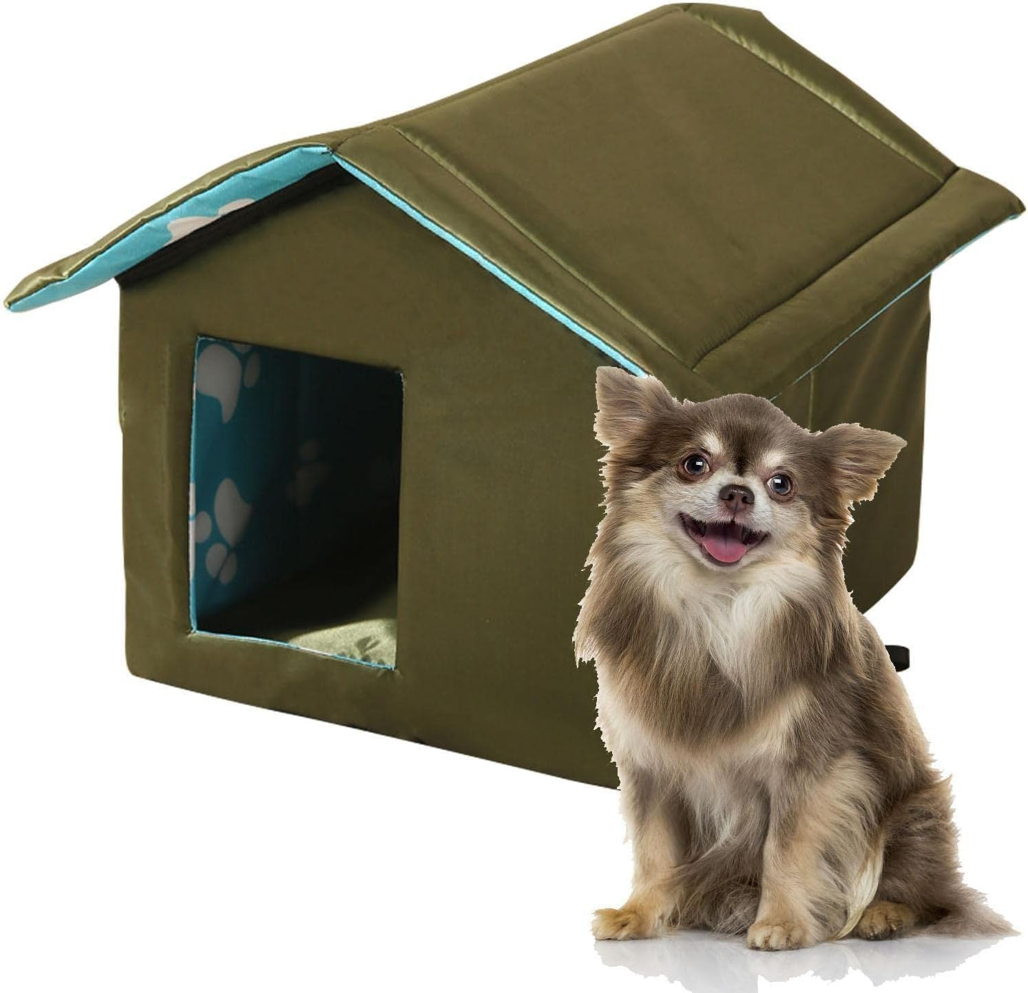 Outside Cat House | Portable Outdoor Cat Bed with Removable Soft Mat - Weatherproof Cat Houses for Outdoor Cats Dogs and Small Animals image number 5