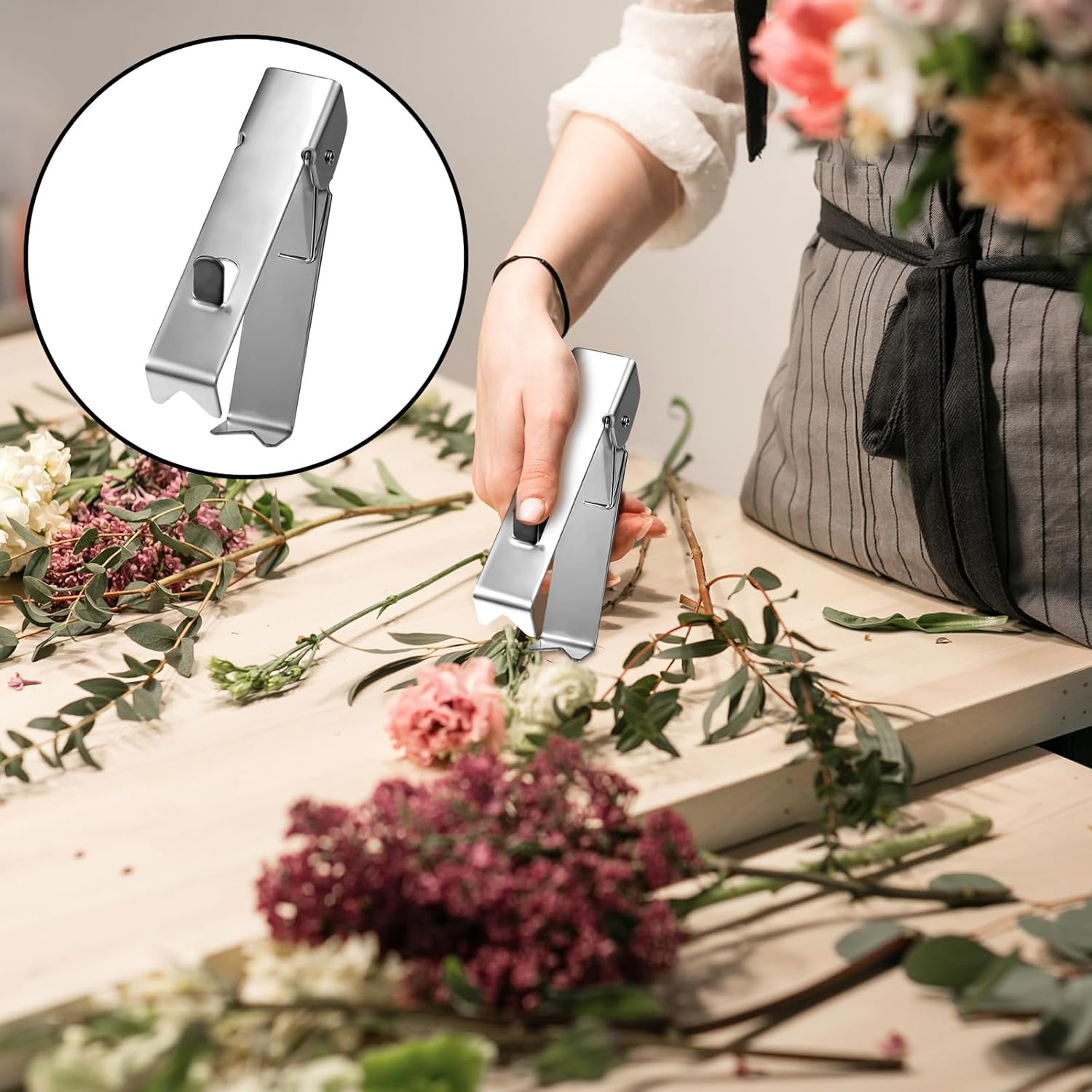 Gisafai 2 Pcs Rose Thorn Stripper Tool Thorn Remover Leaf Stripping Tool Stem and Leaf Remover Tool Metal Flower Stripper for Outdoor Gardening Flower Arrangement Florist Supplies image number 6