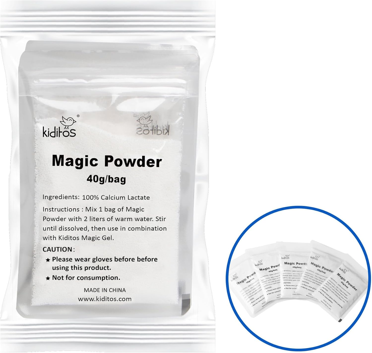 Kiditos Magic Water Elf Powder Refill,Aqua Fairy Water Gel Kit Powder Refill,5 Packs image number 1