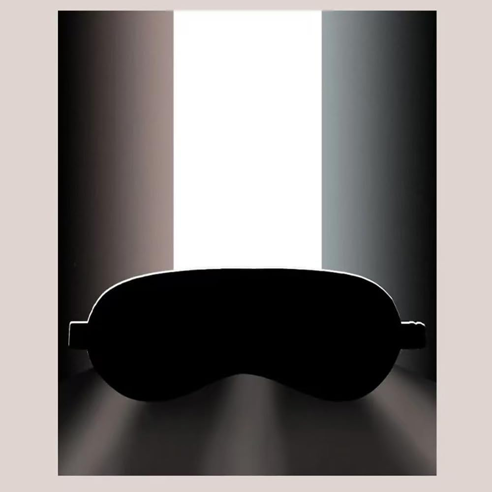 Sleeping Mask Soft Silk Satin Travel Blackout Eye Mask with Elasticated Strap/Headband Soft Eye Mask for Nighttime Sleeping, Travelling, Napping (Black & Black) image number 5