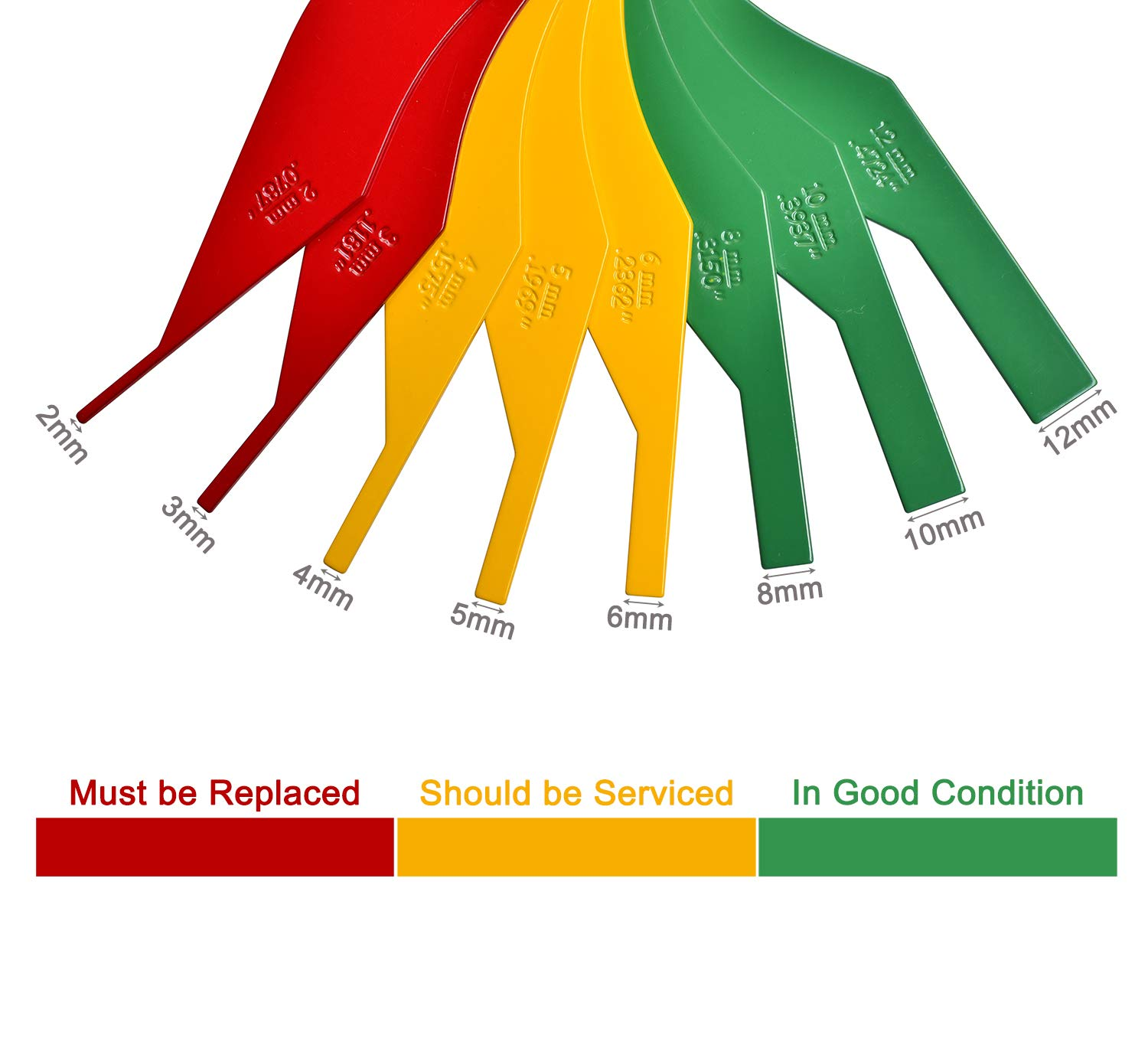 ITEQ 8-Piece Brake Lining Thickness Metric & SAE Gauge Steel Construction image number 2