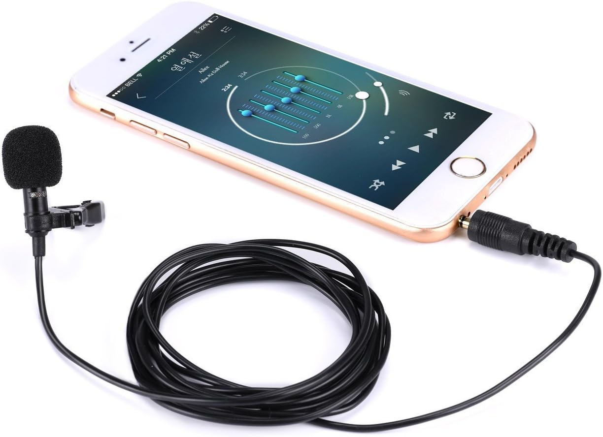 Lavalier Lapel Microphone, Omnidirectional Condenser Mic for Apple Iphone Ipad Mac Android Smartphones, Youtube, Interview, Studio, Video, Recording,Noise Cancelling Mic image number 2