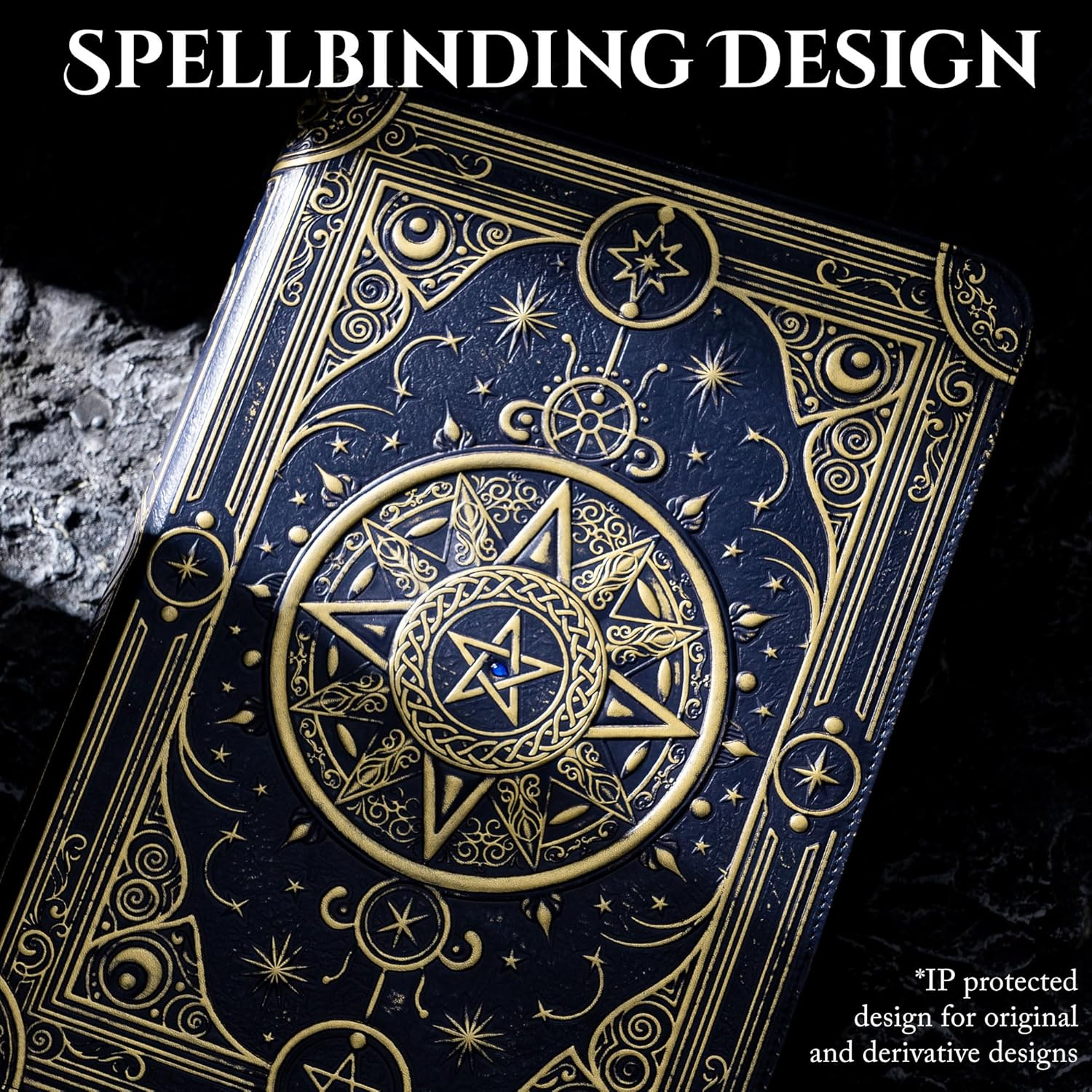 Star Mage Trading Card Binder - 9 Pocket Ringless TCG Binder - Premium Faux-Leather - 432 Side-Loading Pockets - Perfect Storage Holder for MTG, and Many TCG & Trading Card Collections (Blue Jewel)