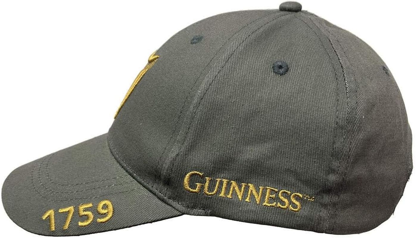 Guinness Harp Embroidered Charcoal Baseball Cap, Charcoal, One Size image number 2