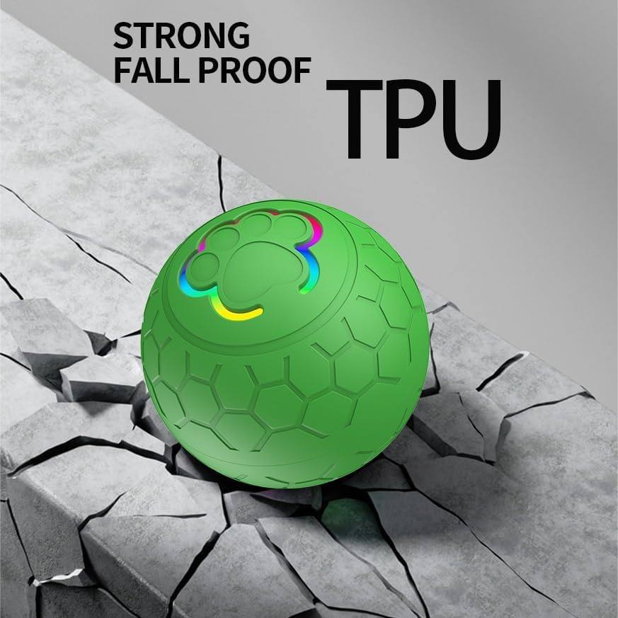 Smart Interactive Dog Toys Ball, Auto Bouncing Rotating Ball, Moving Pet Toys for Dogs 20 Lbs (Size Small - 2.2-Inch Diameter), USB Rechargeable, Fun Boredom, Green - Blue image number 7