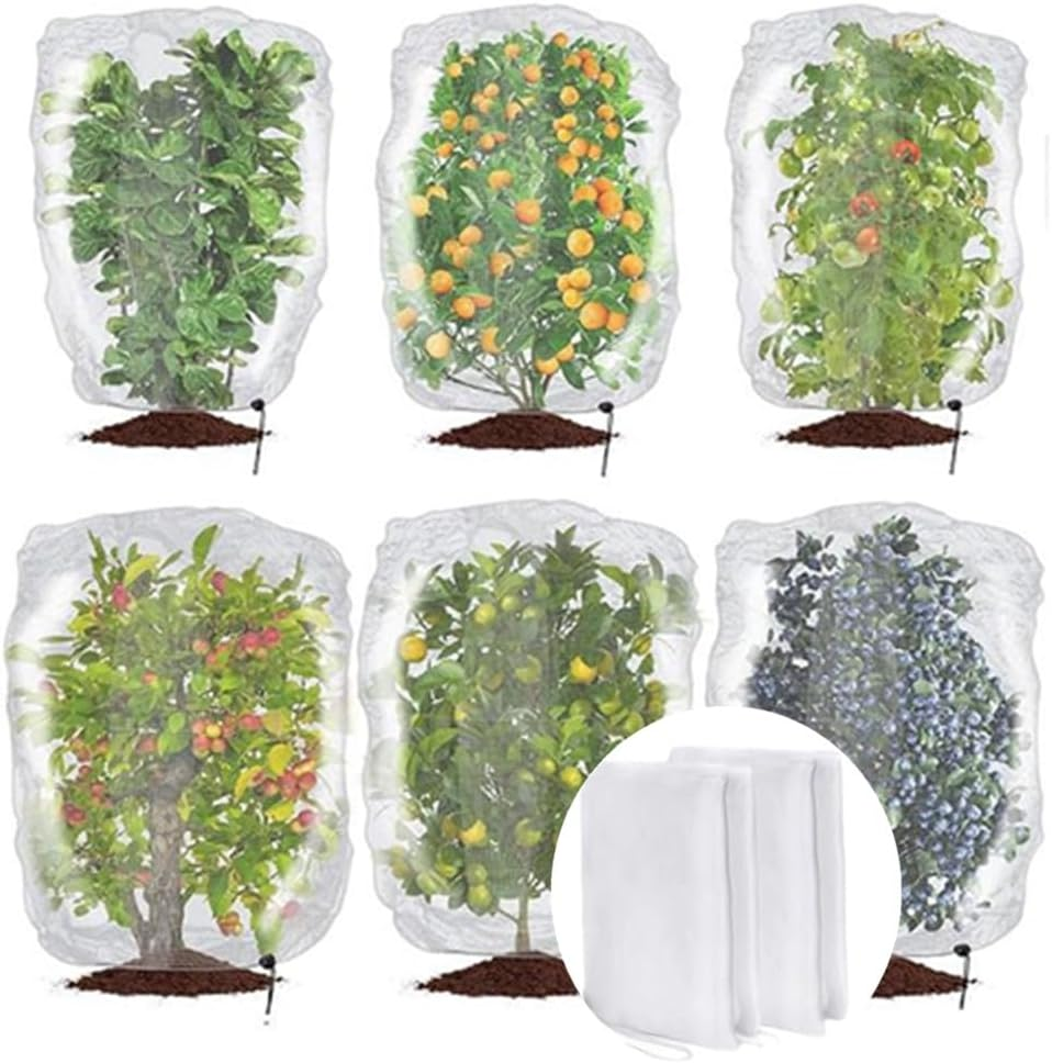 10 X 10 Ft Garden Insect Netting,Granmagazz Large Fruits Tree Netting Plant Cover with Zipper and Drawstring Transparent Bird Plant Barrier Flower Fruits Mesh Screen for Preventing Deer Squirrel Bug image number 4
