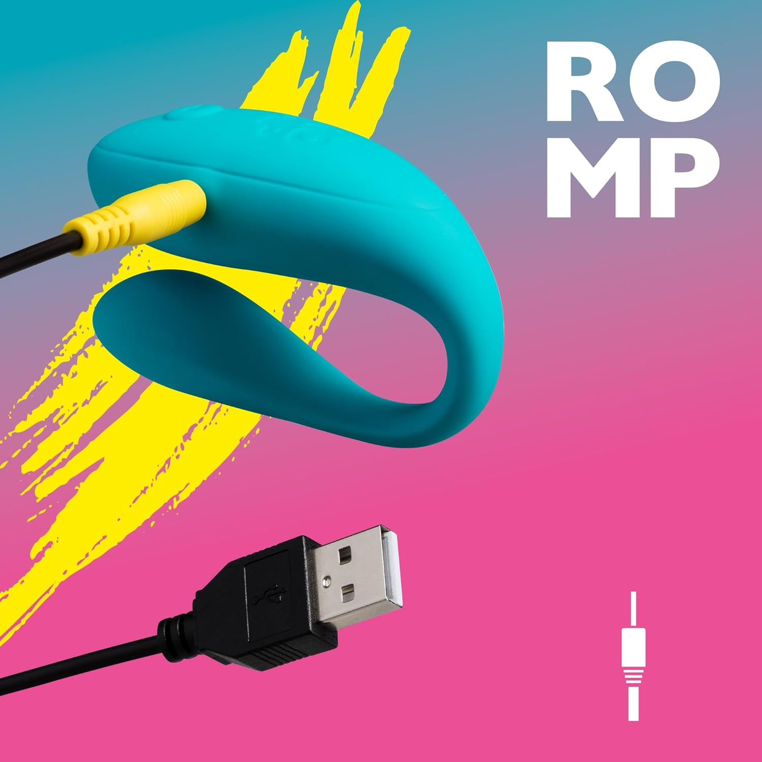 ROMP Join Couples Vibrator - G-Spot & Clitoris Stimulator - Wearable Vibrator Couple Sex Toy - Dual Stimulation - USB Rechargeable & Waterproof Adult Sex Toy - Teal image number 1