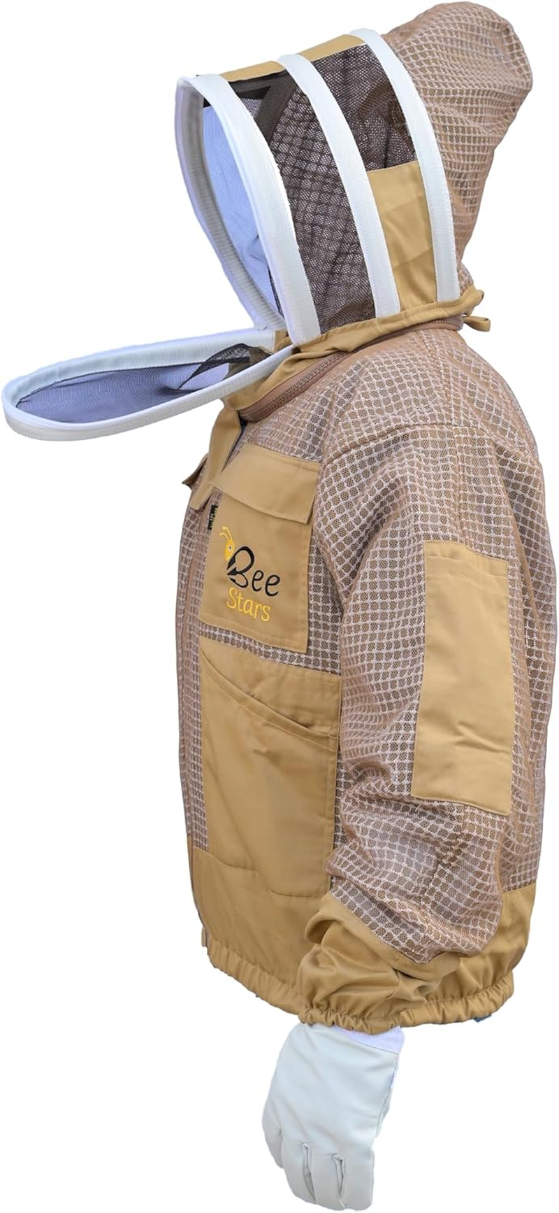 3 Layer Bee Jacket with Fencing Veil and One Pair Gloves Ventilated Sting Proof Beekeeping Jacket for Beekeepers image number 1