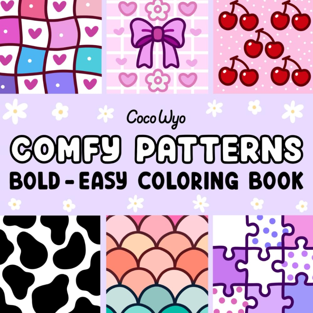 Comfy Patterns: Coloring Book for Adults and Kids, Bold and Easy, Simple and Big Designs for Relaxation Featuring Lovely Cozy Pattern and Mandala image number 3