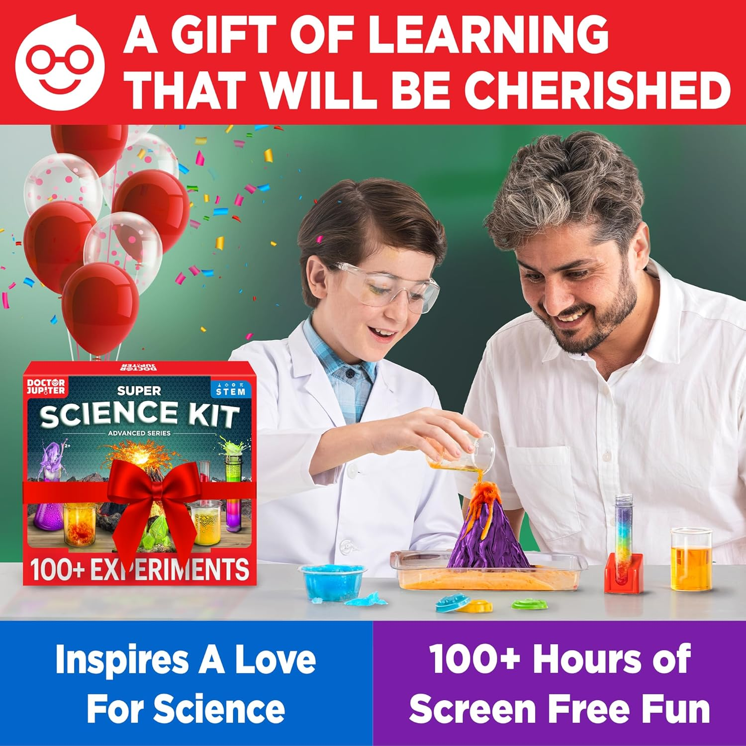 Doctor Jupiter Super Science Kit for Kids Ages 6-8-10-12-14| Easter, Birthday Gift Ideas for 6, 7,8,9,10,11,12,13,14 Year Old Boys & Girls| STEM Learning & Educational Toys with 100+ Experiments image number 4