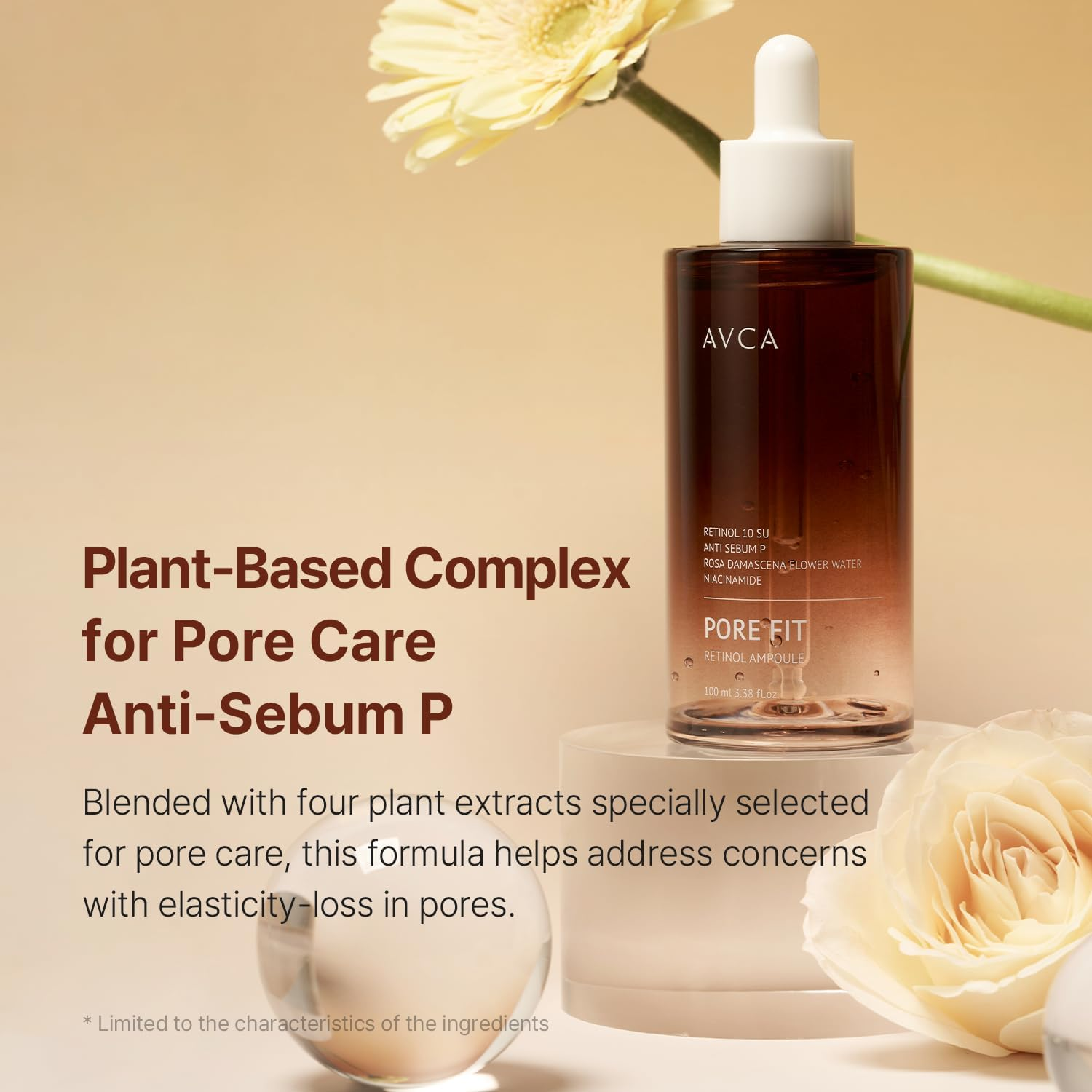 AVCA Retinol Pore Tightening Serum 100Ml &ndash; Niacinamide Oil Control, Minimizes the Look of Pores for Oily/Combination Skin, Lightweight K-Beauty image number 3