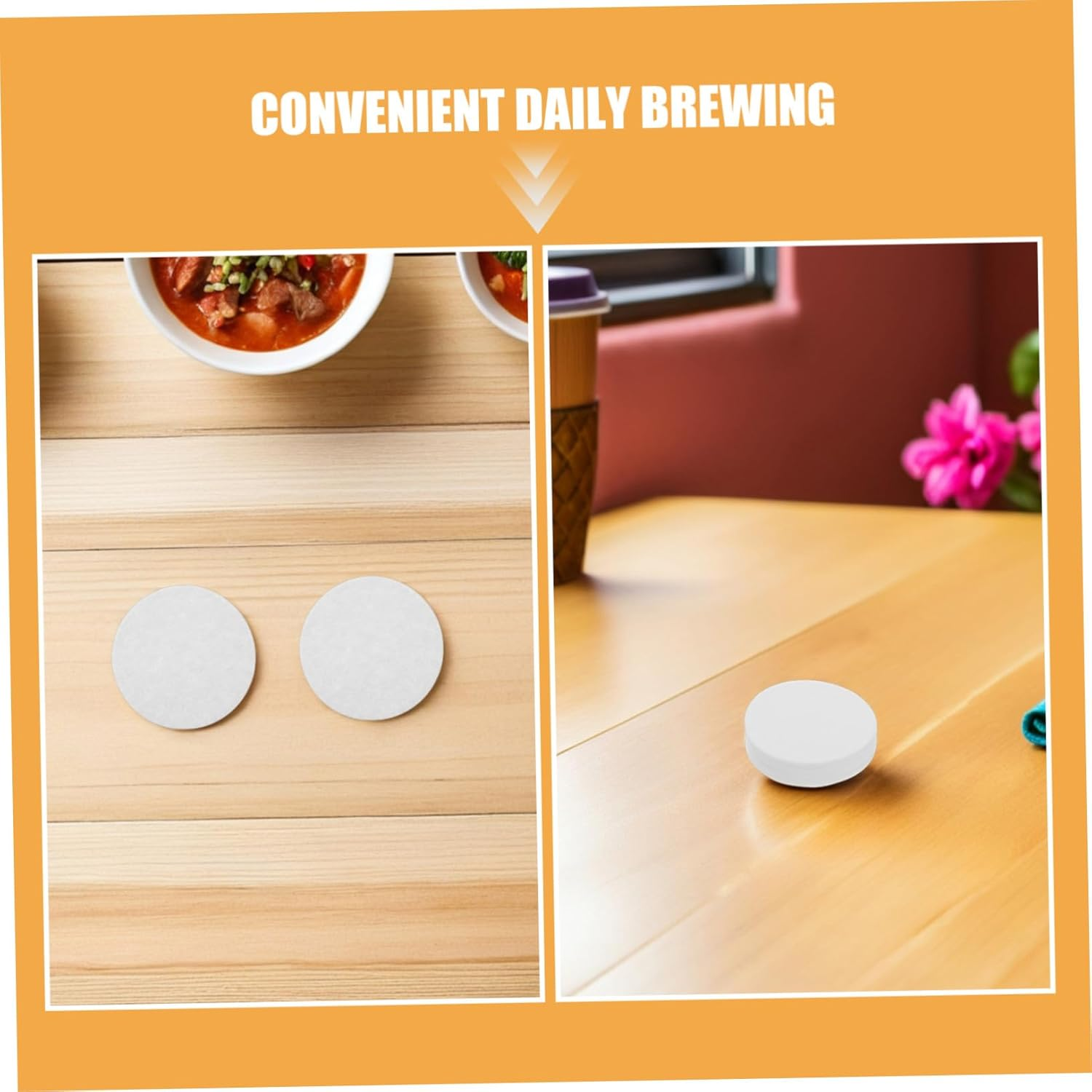 Jojofuny 600Pcs round Coffee Filter Papers for Espresso Drip Coffee Makers White Paper Filters Enhance Pure Taste with Water Flow for Stable Brewing image number 1