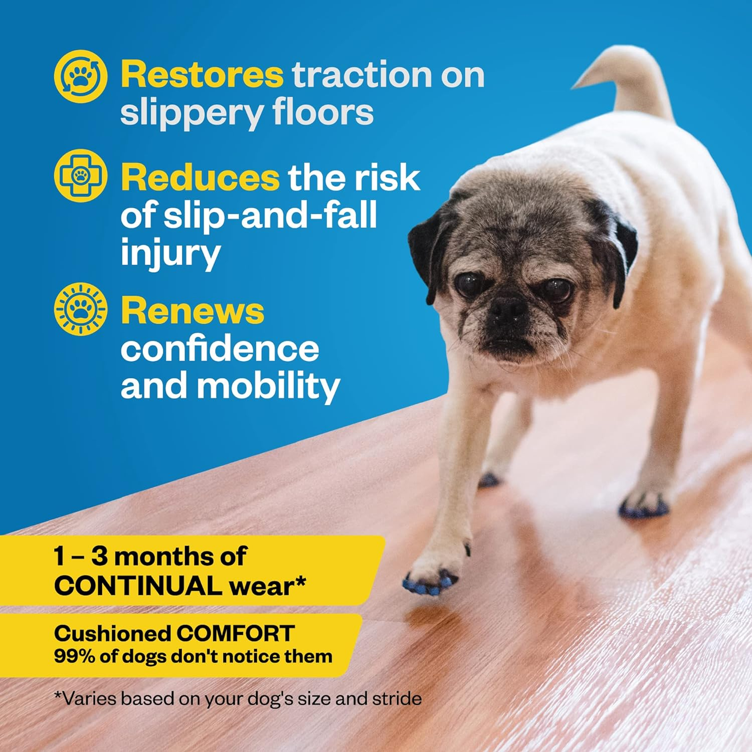 Dr Buzby'S Large Toegrips for Dogs - Instant Traction on Wood/Hardwood Floors - Anti-Slip Relief for Senior Dogs - Stop Sliding Instantly - Rubber Nails - 1 Pack (20 Grips) image number 1