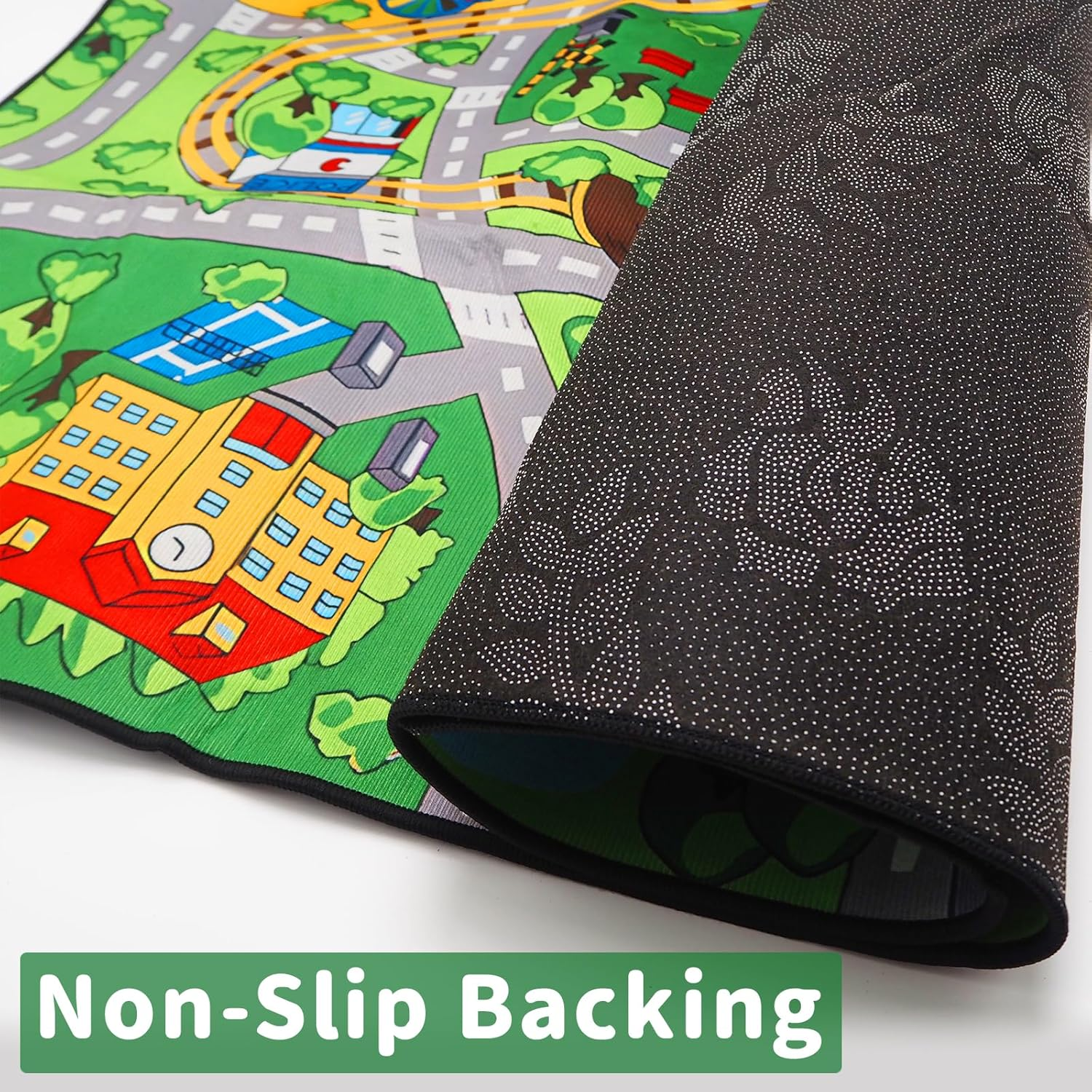 Kid'S Play Mat 200 X 300Cm Extra Large Playmat Non Slip Have Fun City Life Road Map Car Play Mat Study Activity Centerpiece Learning Education Area Rug for Bedroom Playroom Decor (Road 5, 200X300Cm) - Road 4 image number 3
