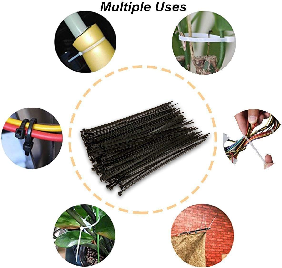 OZSTOCK Cable Ties Zip Ties Nylon UV Stabilised Bulk Black Cable Tie Nylon Zip Ties for Outdoor Use &ndash; Heat & Chemical Resistant Secure Wire, Hose, & DIY Organizing (4.00Mmx200Mm, 200PCS) image number 4