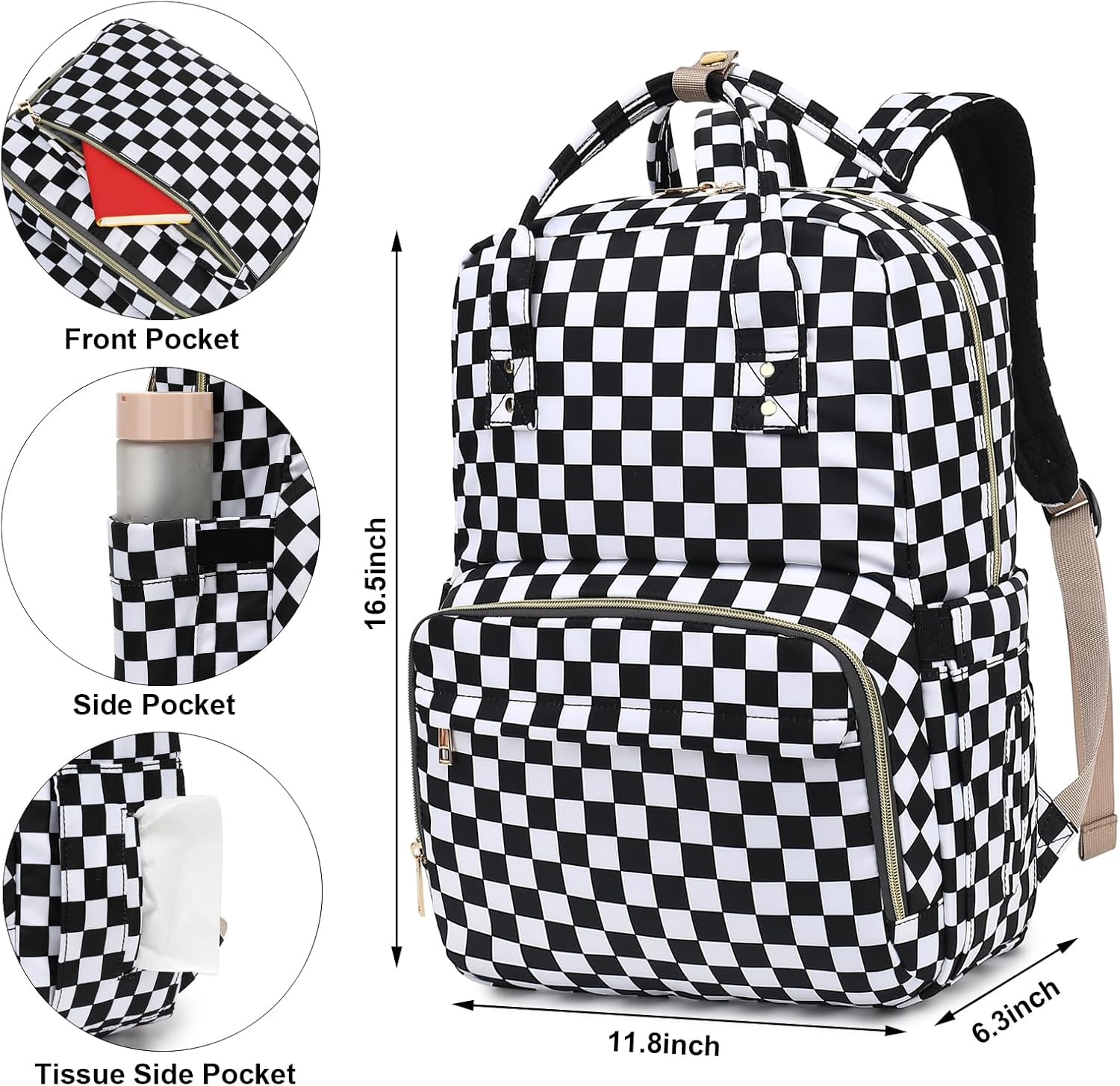 Lunch Backpack for Girls Women, Insulated Cooler 15.6 Inch Laptop Backpacks, Teacher Nurse Work Backpack Waterproof College School Bookbag image number 1