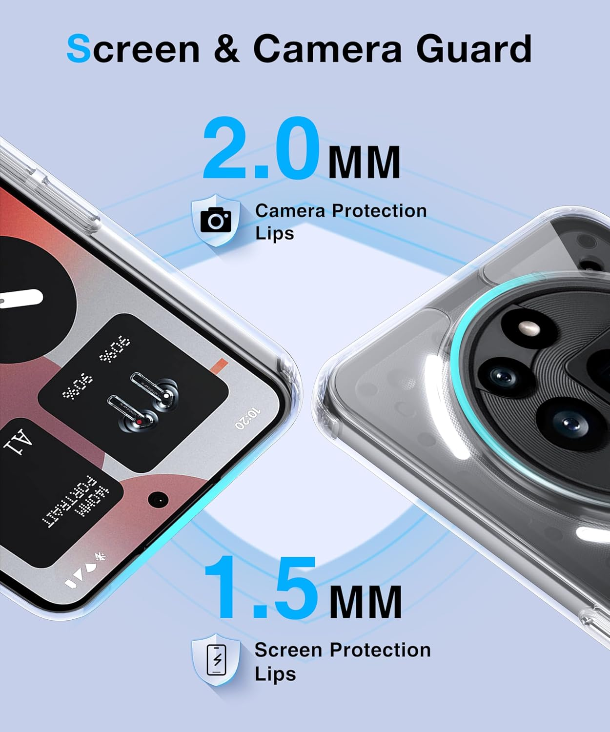 FNDMIL [NO.1 Magnetic] for Nothing Phone 3A Pro Case with Magsafe [Transparent Anti-Yellow] [Military Shockproof] [Slim Fit] Hard Case with Soft Silicone Bumper Mobile Phone Case for Nothing Phone 3A image number 6