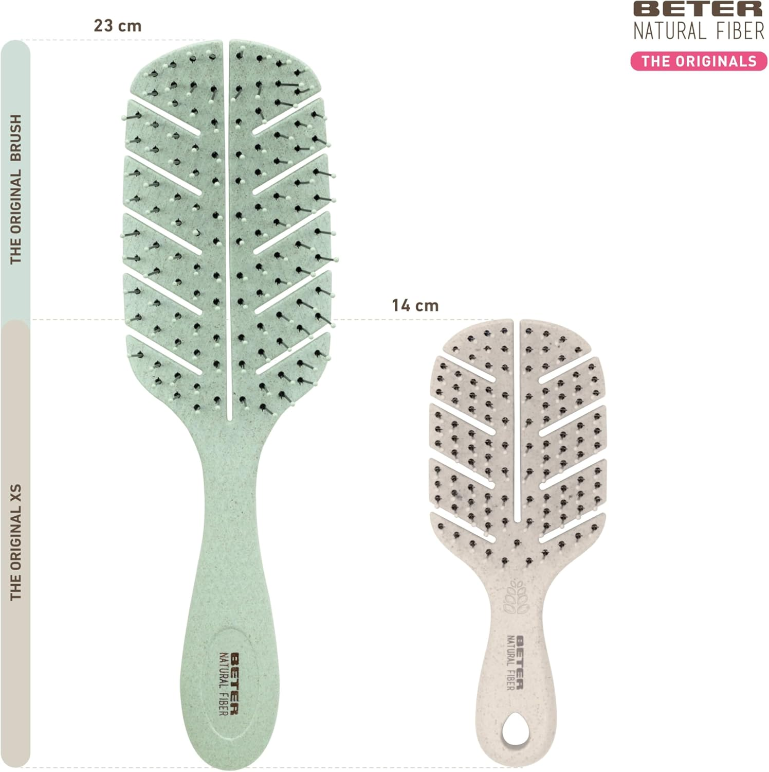 Beter - Hair Brush Set - anti Pull Brush + Mini Brush Ideal for Travel - Sustainable and Recyclable Natural Fibre image number 5