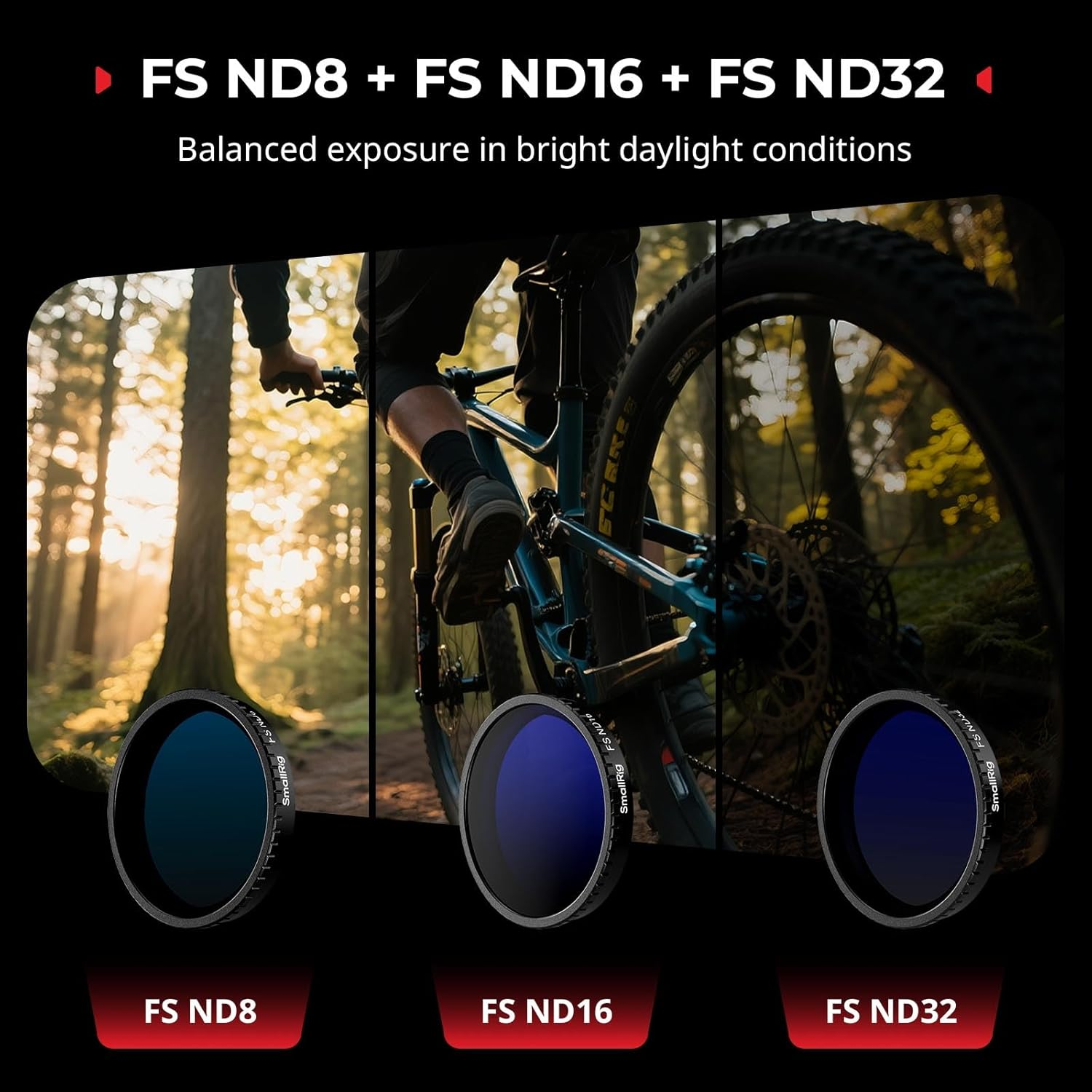 Smallrig ND Filter Kit for DJI Osmo Action 5 Pro/Action 4, 5 Pack CPL FS ND8 ND16 ND32 Snap-On Polarizing Neutral Density Filters & Lens Silicone Cover, HD Optical Glass/Multi-Coated Lens Filters 5411 image number 3