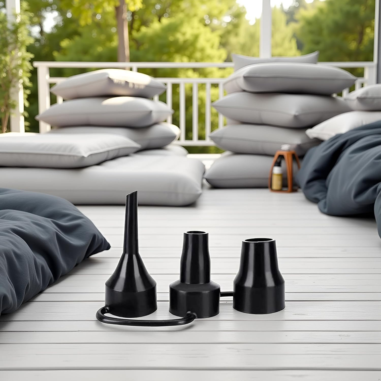 Air Pump Replacement Nozzles, Plastic Pump Nozzles, 3 Sizes Inflatable Pump Head, Air Pump Inflator Adaptor Accessory for Partial Air Bed, Air Mattress Air Mattress image number 3