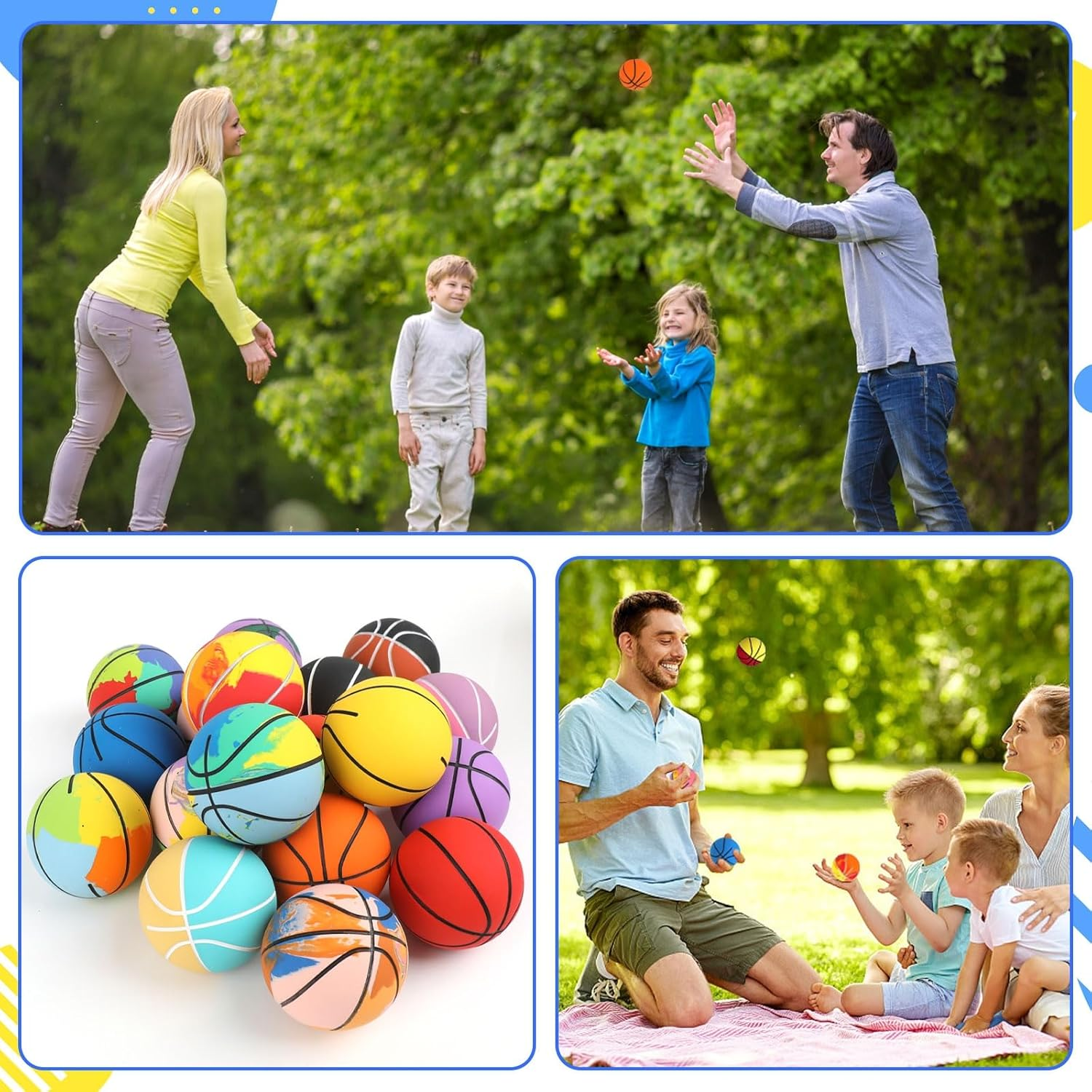 ZCOINS 20 Pcs Rubber Bouncy Balls Handballs Bulk for Kids, 6CM Mini Basketball Bouncy Hand Balls for Kids Party Favors, Party Bag Fillers, Outdoor Playground Game Activities, Children Gifts image number 1