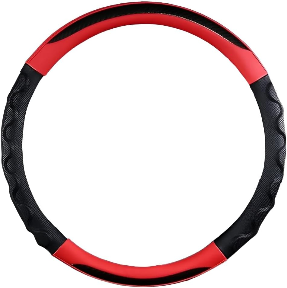 RAKSONIC Car Steering Cover Breathable Lightweight Car Steering Cover Anti-Fouling Comfortable Grip 3D Grip Anti-Slip Suitable for All Seasons Car Accessories 38 Cm O-Type