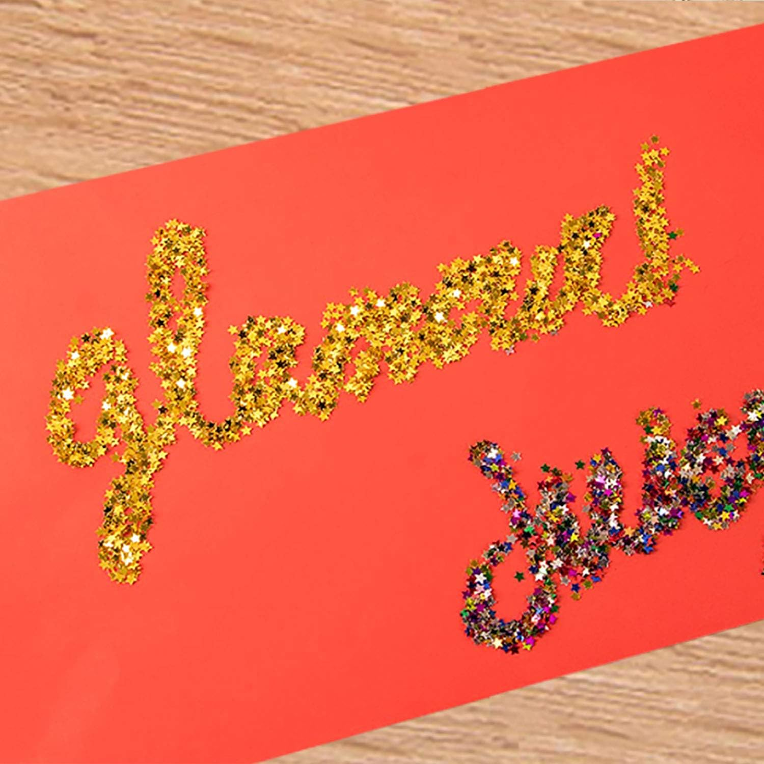 Art Craft Glitter, Star Shape Glitter Confetti for Christmas New Year Cards, Handcrafts, DIY Home Decoration, Party Festival, Nail Art- 0.35Oz (10G) (Gold) - Gold image number 3