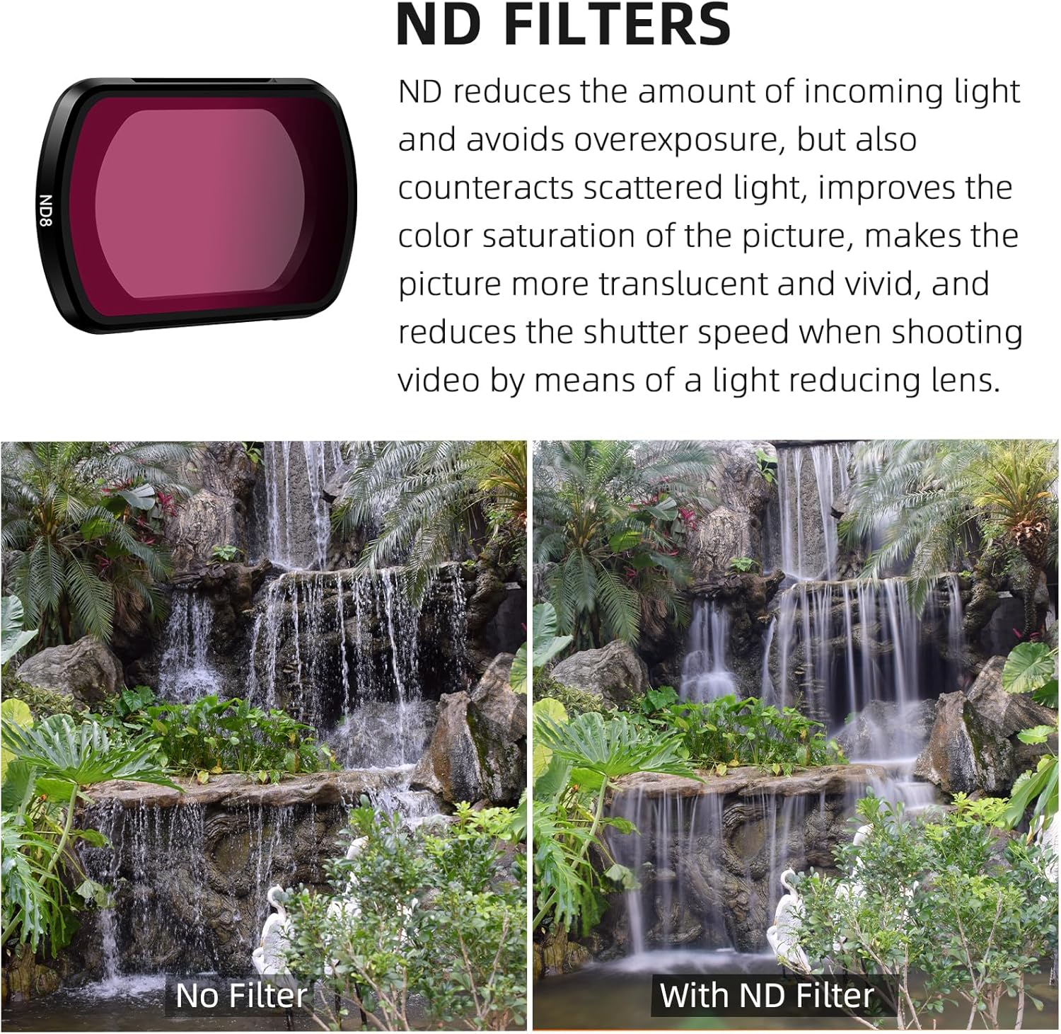 BRDRC Pocket 3 ND Filters Set, 6 Pack - CPL ND4 ND8 ND16 ND32 ND64 Lens Filter for DJI Osmo Pocket 3 Creator Combo Camera Accessories - Can Be Stacked