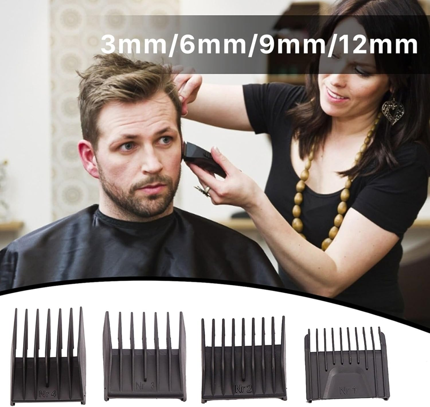 Barber Professional Universal Hair Clipper Limit Comb Replacement Cutting Guide Comb for Moser 1400 Series（4Pcs/Set ） image number 1