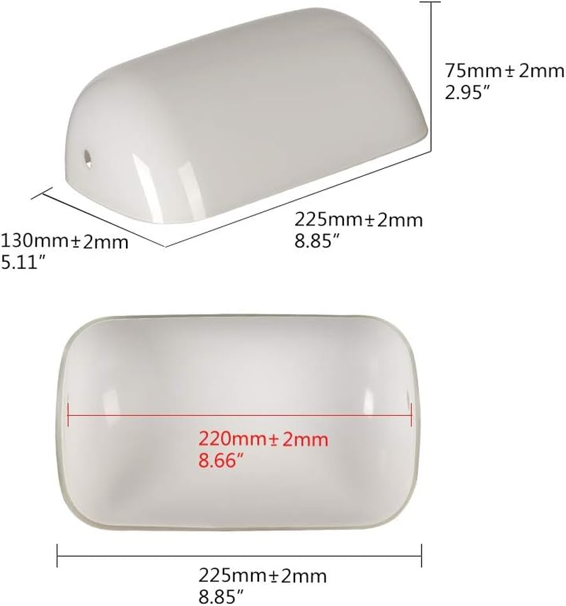 Newrays Replacement Glass Bankers Lamp Shade Cover for Desk Lamp (White) image number 1