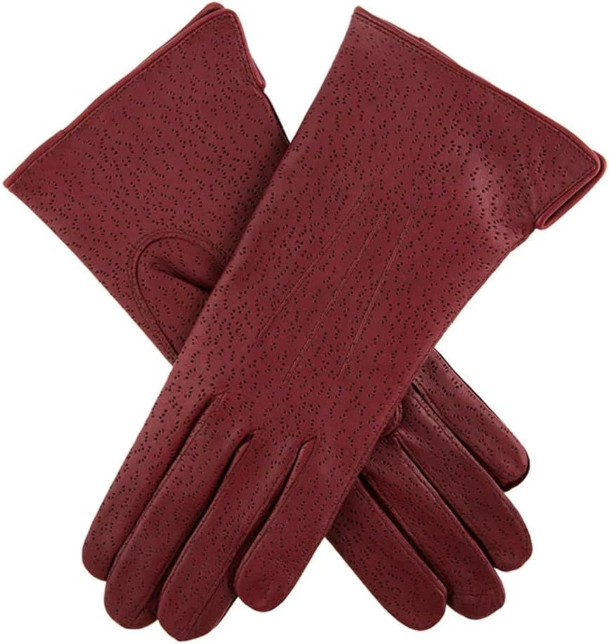 Dents Women'S Jessica Classic Imipec Leather Gloves, Claret Red, Size 7.5 image number 3