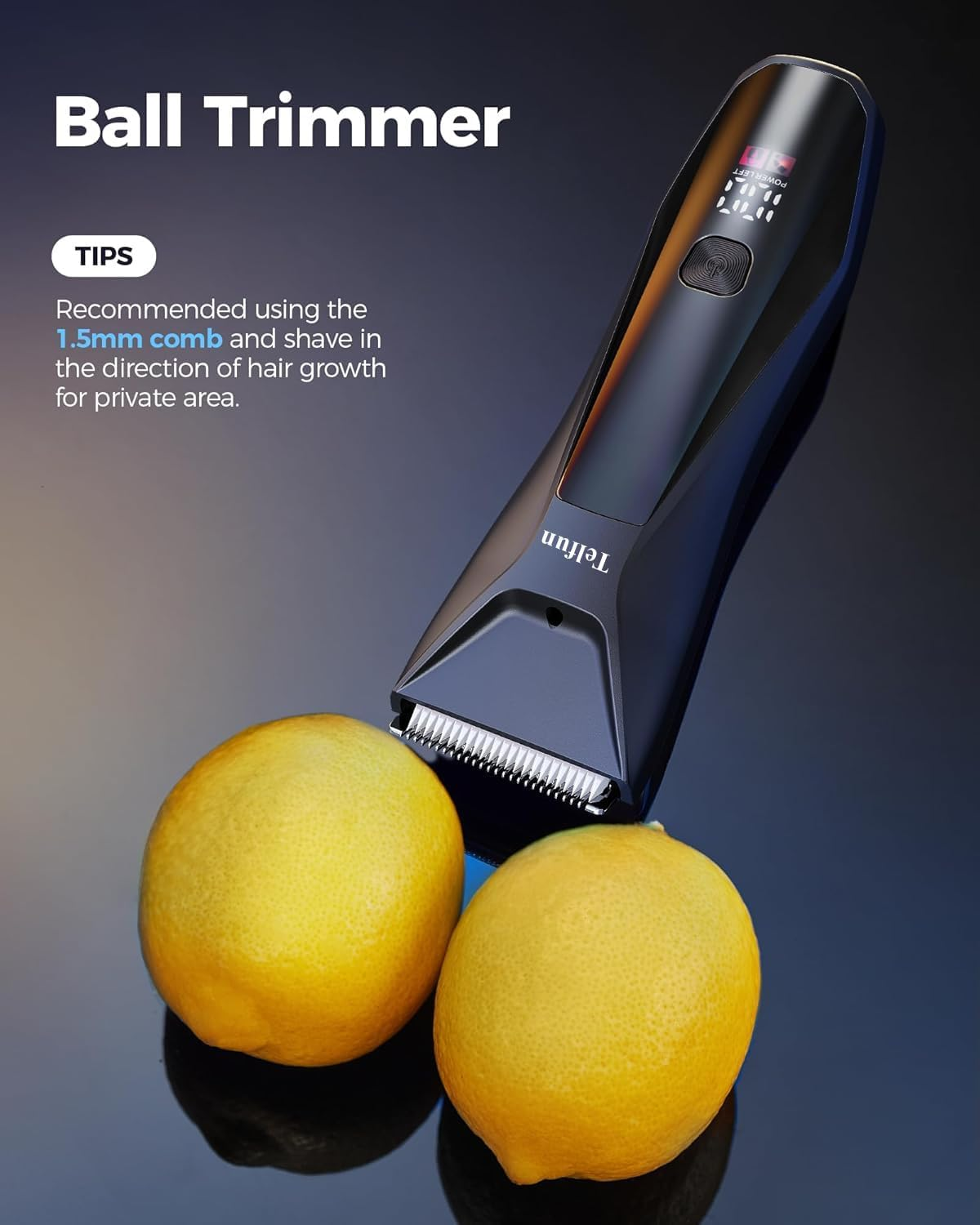 Telfun 2-In-1 Body Trimmer & Shavers for Men, Ball Shaver W/Dual-Head Trimmer&Foil Blades, Waterproof Groomer W/Light for Pubic, Groin, Back, Electric Razor W/Travel Lock, Pouch, USB-C Cable image number 1