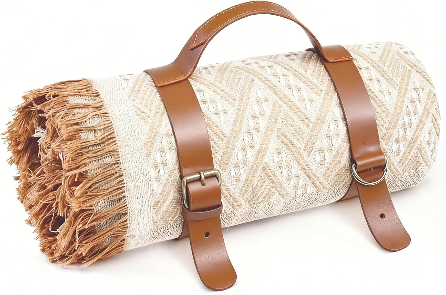 2 in 1 Extra Large Outdoor Picnic Blanket, Waterproof & Foldable Picnic Beach Mat - Woven Boho, Travel Essential Yoga Accessories Outdoor Blanket for Park Patio Lawn Garden Grass Ground Music Festival image number 4