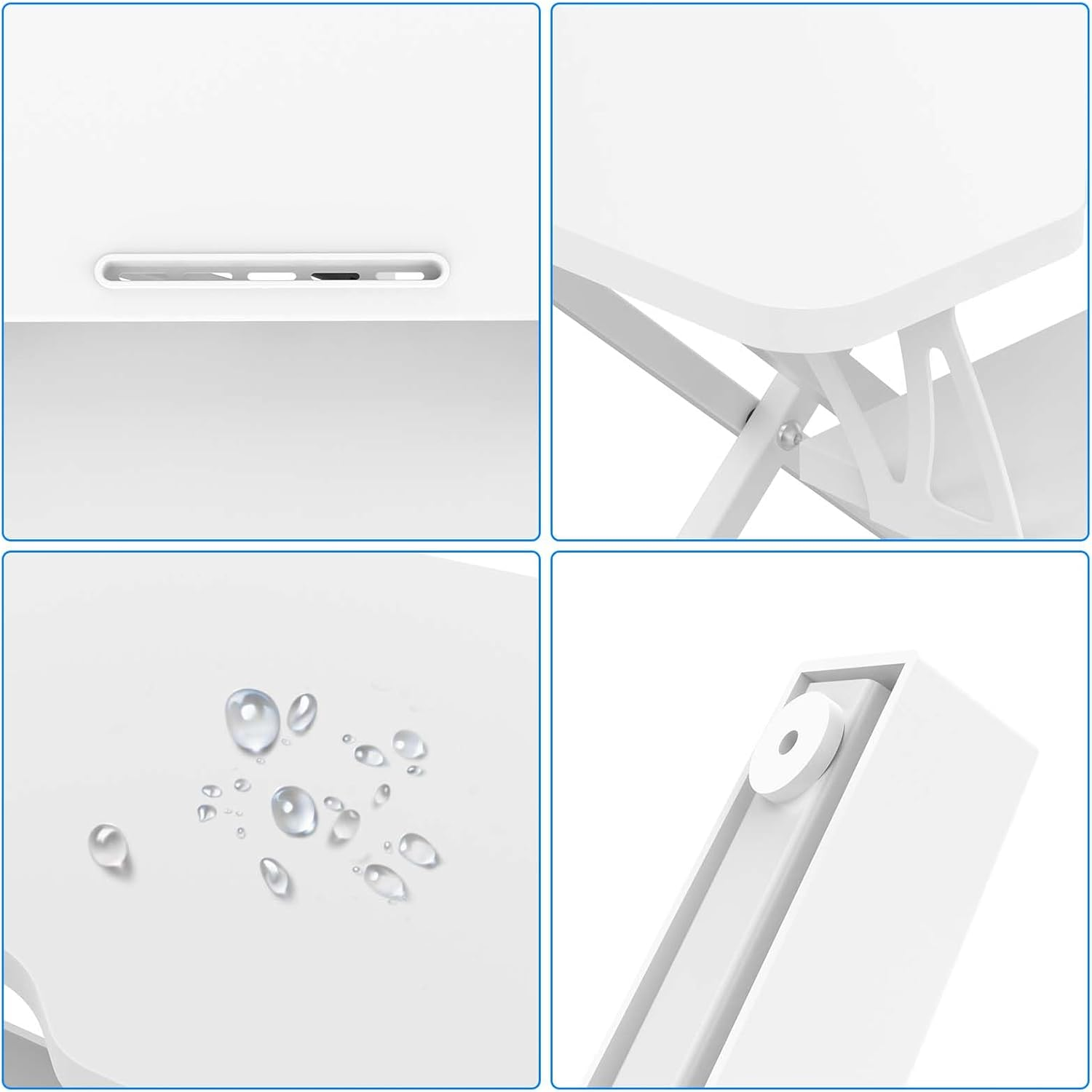 ADVWIN Height Adjustable Standing Desk Converter, Ergonomic Sit Stand Desk Riser with Keyboard Tray, Compact Elevating Stand up Desk Workstation, White 80Cm image number 2