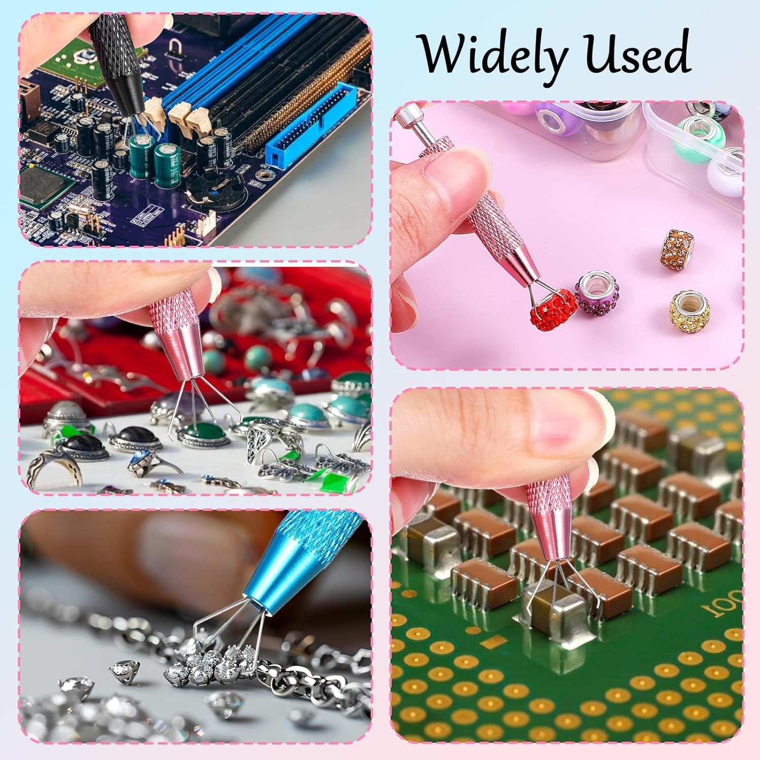 Kifmurase 4Pcs Piercing Ball Grabber Tool, Mini Grabber Pen Assistant with Stainless Steel 4 Claw Tweezers, Piercing Ball Jewelry Pick up Tools for Changing Removal Insertion Piercings Gem Multi Color image number 6