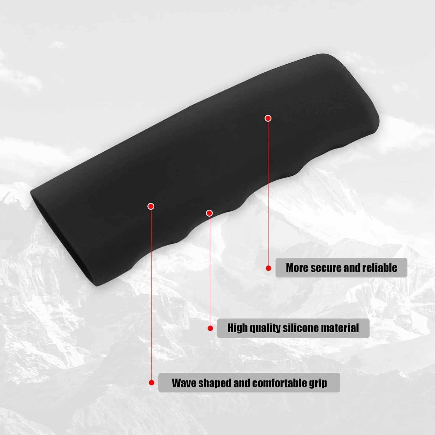 1 PC Car Handbrake Cover, Silicone Decorative Cover, Wave Shaped Handbrake Protector, for Car Brake Levers (Black) image number 4