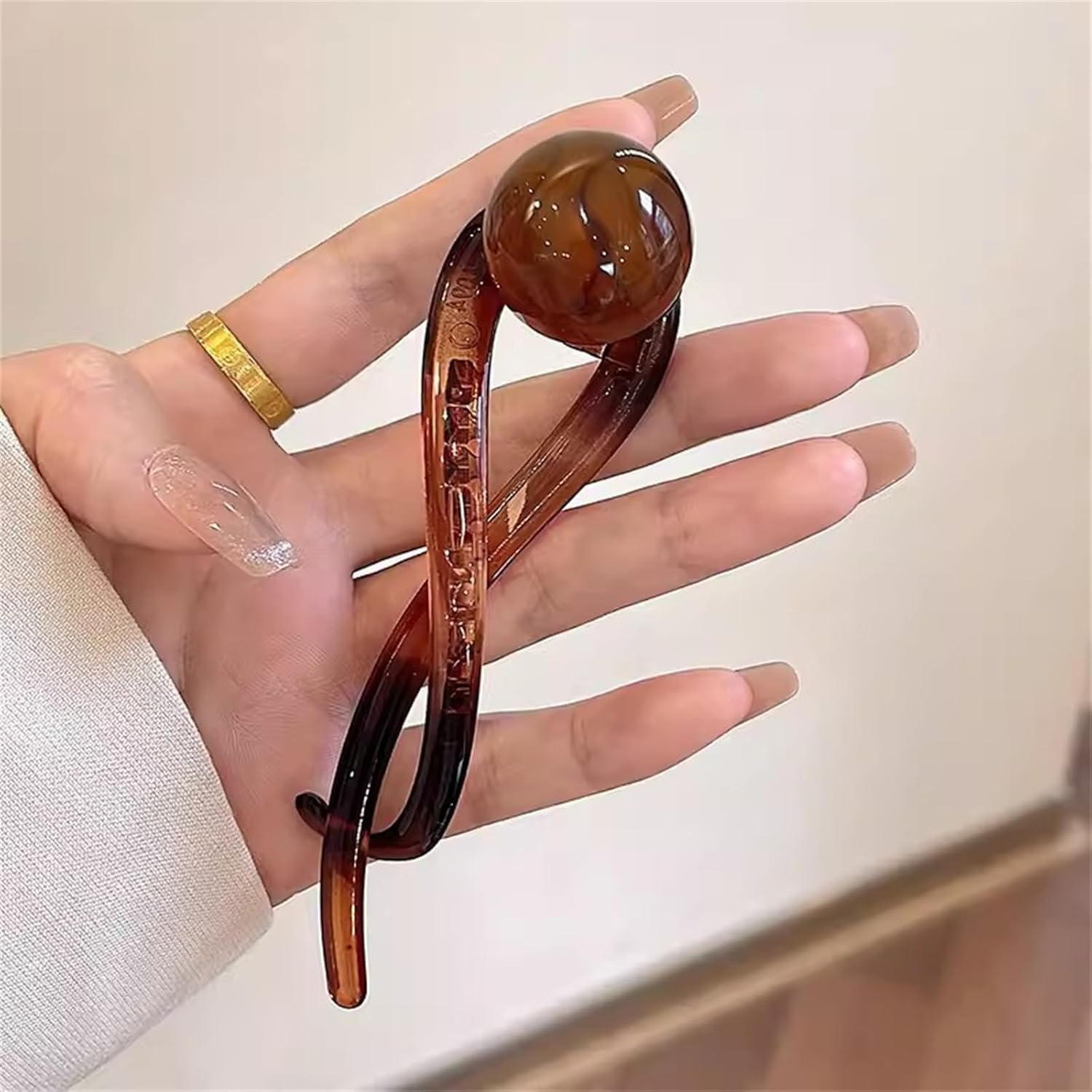 6 Pcs Pearl French Twist Hair Pins, Banana French Pearl Hair Clips, Elegant French Pearl Hair Claw Clips for Women Girls Hair Accessories image number 5