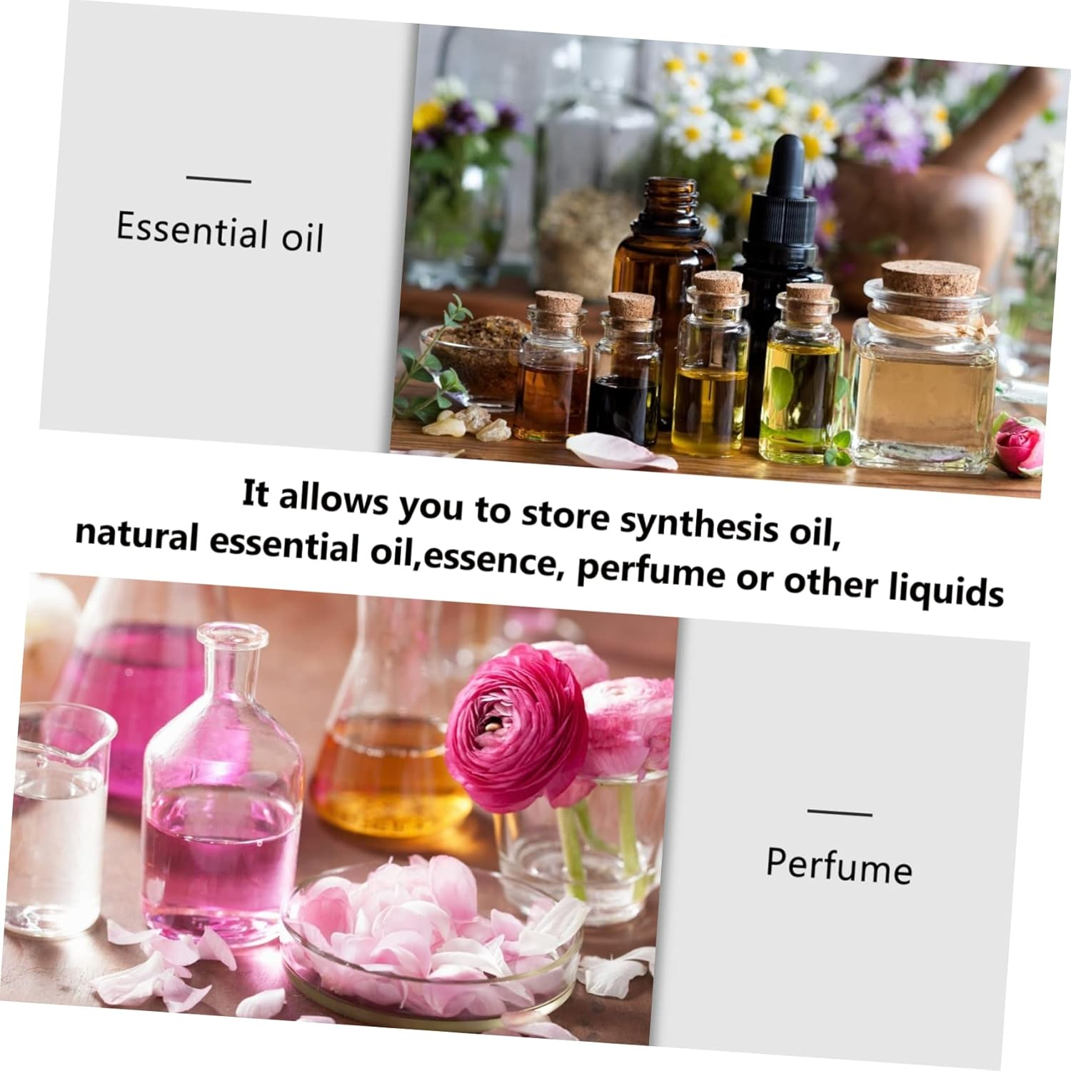 Small Essential Oil Perfume Bottle Dripping Stopper Decor Ceramic Travel Aromatherapy Bottle - Blue image number 3