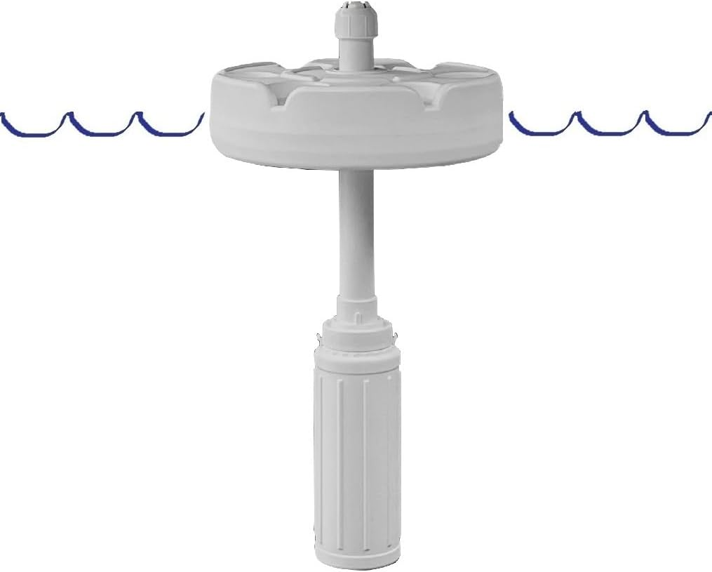Swimbrella&trade; Floating Umbrella Stand with Food and Beverage Table. Stay Cool in the Pool! Float All Day in the Shade! image number 1