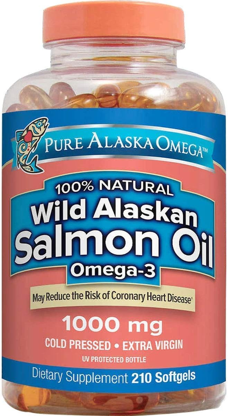 Pure Alaska Omega-3 Wild Alaskan Salmon Oil 1000Mg 210 Softgels (Pack of 3) HJO$IER image number 1