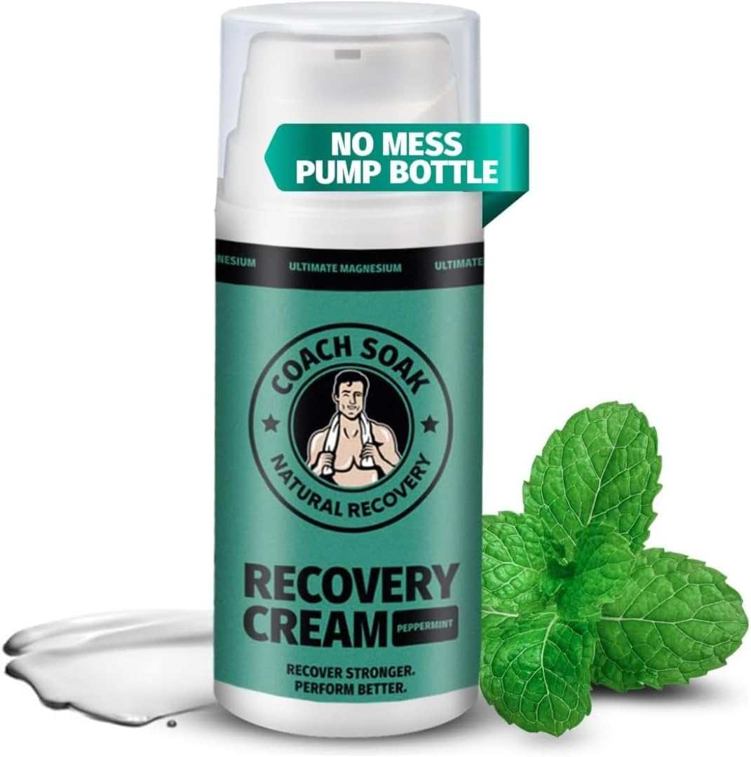 Coach Soak Magnesium Cream with MSM &ndash; Cream with Magnesium Chloride & Peppermint &ndash; Rapid Absorption & Refreshing Sensation &ndash; 100Ml Pump Bottle &ndash; Peppermint Scent image number 2