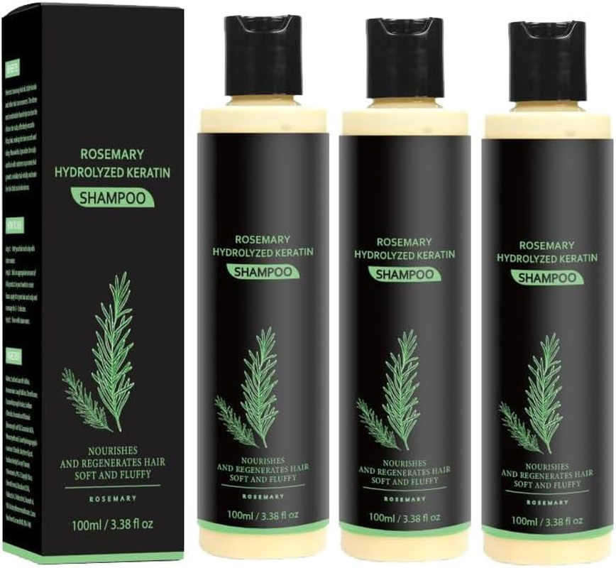 Rosemary Hydrolyzed Keratin Shampoo for Hair Growth & Thickening - 100Ml Natural Shampoo for Men and Women, Moisturizing & Strengthening Formula,Seasonal Shedding Care (3) image number 5