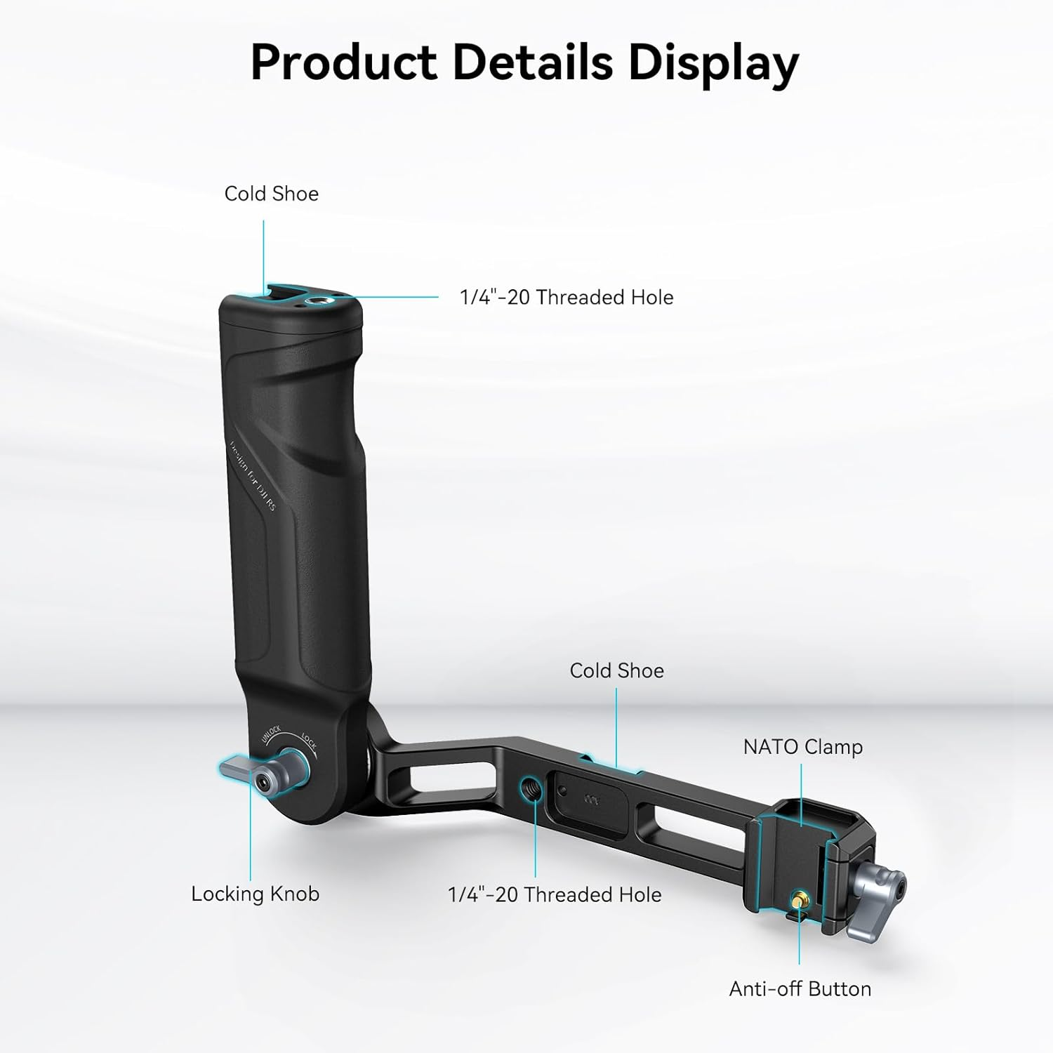 Smallrig RS 3 Mini Adjustable Handle Sling Handgrip for DJI RS 3 Mini Gimbal Handheld Stabilizer, with NATO Clamp and Cold Shoe Mount - 4197 image number 2