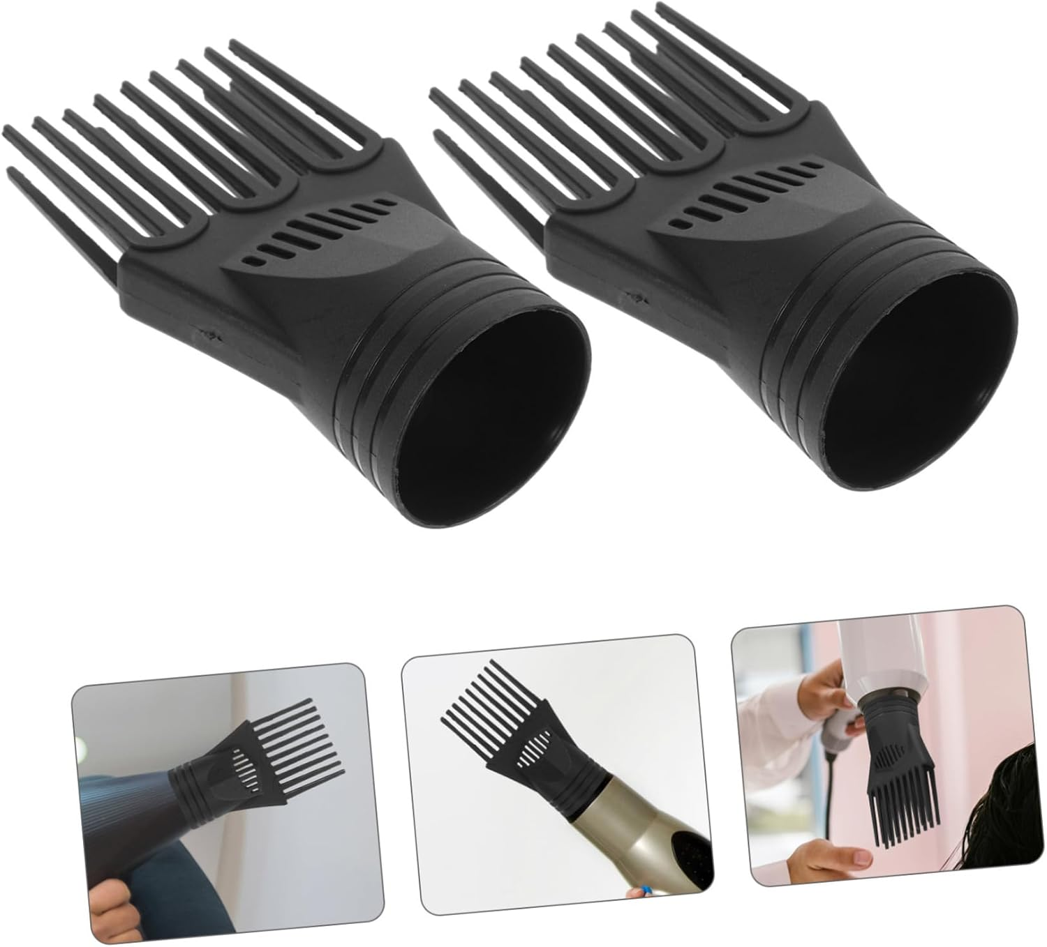 Healeved 2 X Hair Dryer Comb Attachment Compatible with Most Hair Dryer Models, Air Nozzle for Even Heat Distribution and Quick Drying for Smooth and Shiny Hair image number 4