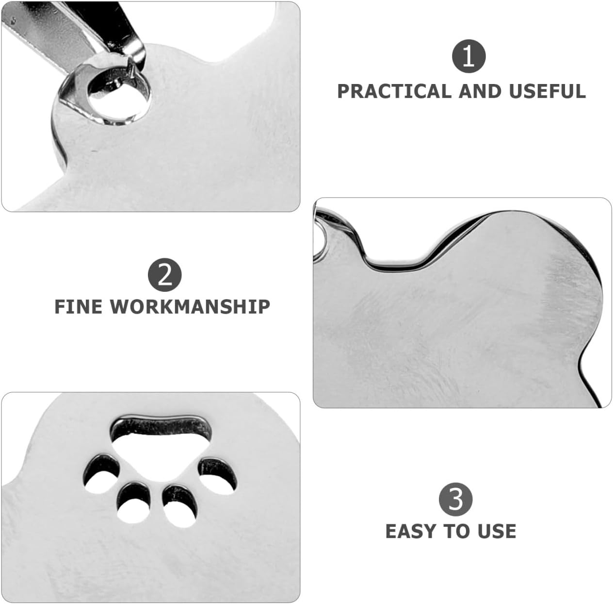 Kisangel 10Pcs Stainless Steel Dog Tags, Blank Bone Shape ID Tags for Pet Collars Lightweight Design image number 6