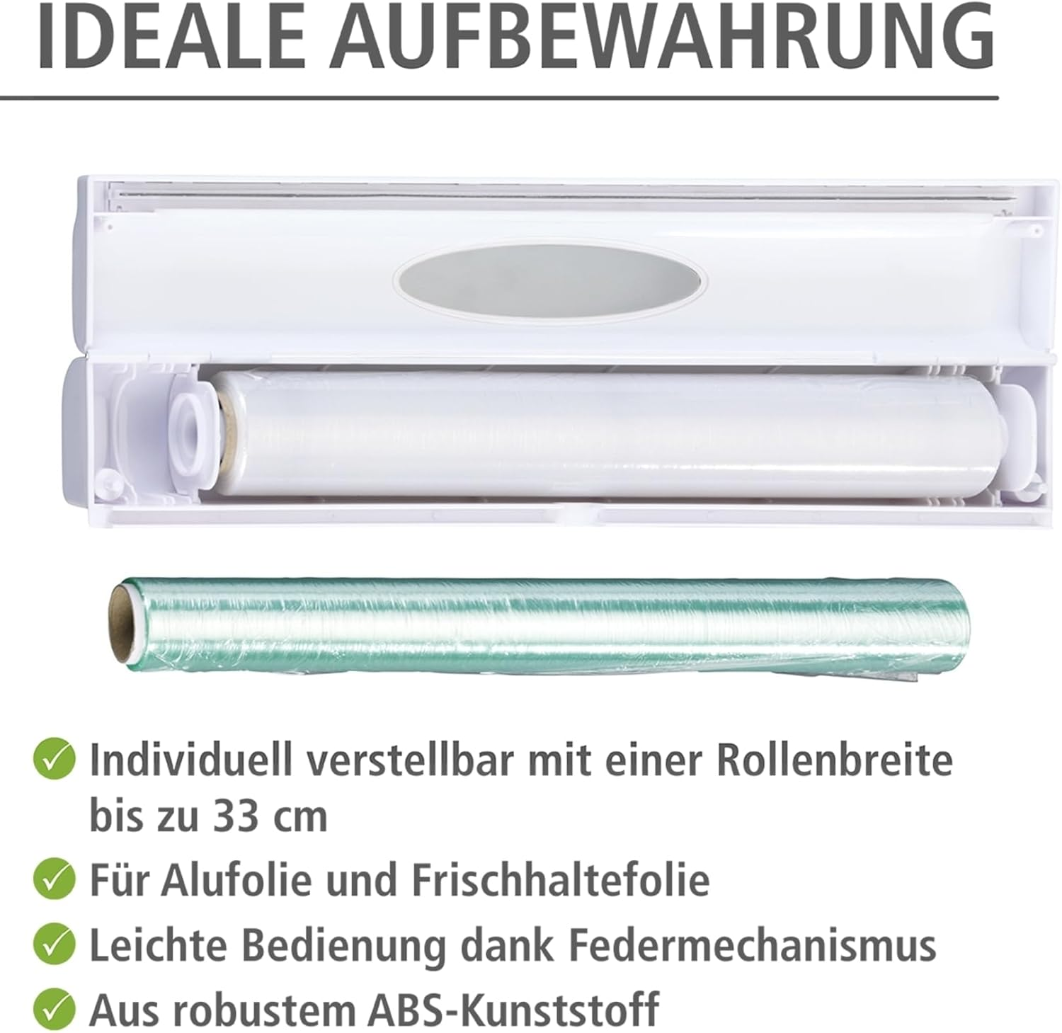 Wenko 86674100 "Perfect Cutter Foil Dispenser, White, 38 X 5.2 X 6.7 Cm - Grey - Anthracite/Silver image number 7