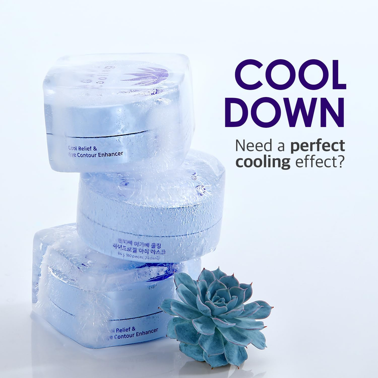 PETITFEE Agave Cooling Hydrogel Eye Mask 60Ea (30Pairs) - Quick Calming Eye Patches with Blue Energy Complex, Agave, Blueberry, Eggplant, Caffeine Extracts, Moisturizing, Soothing Eye Care image number 2